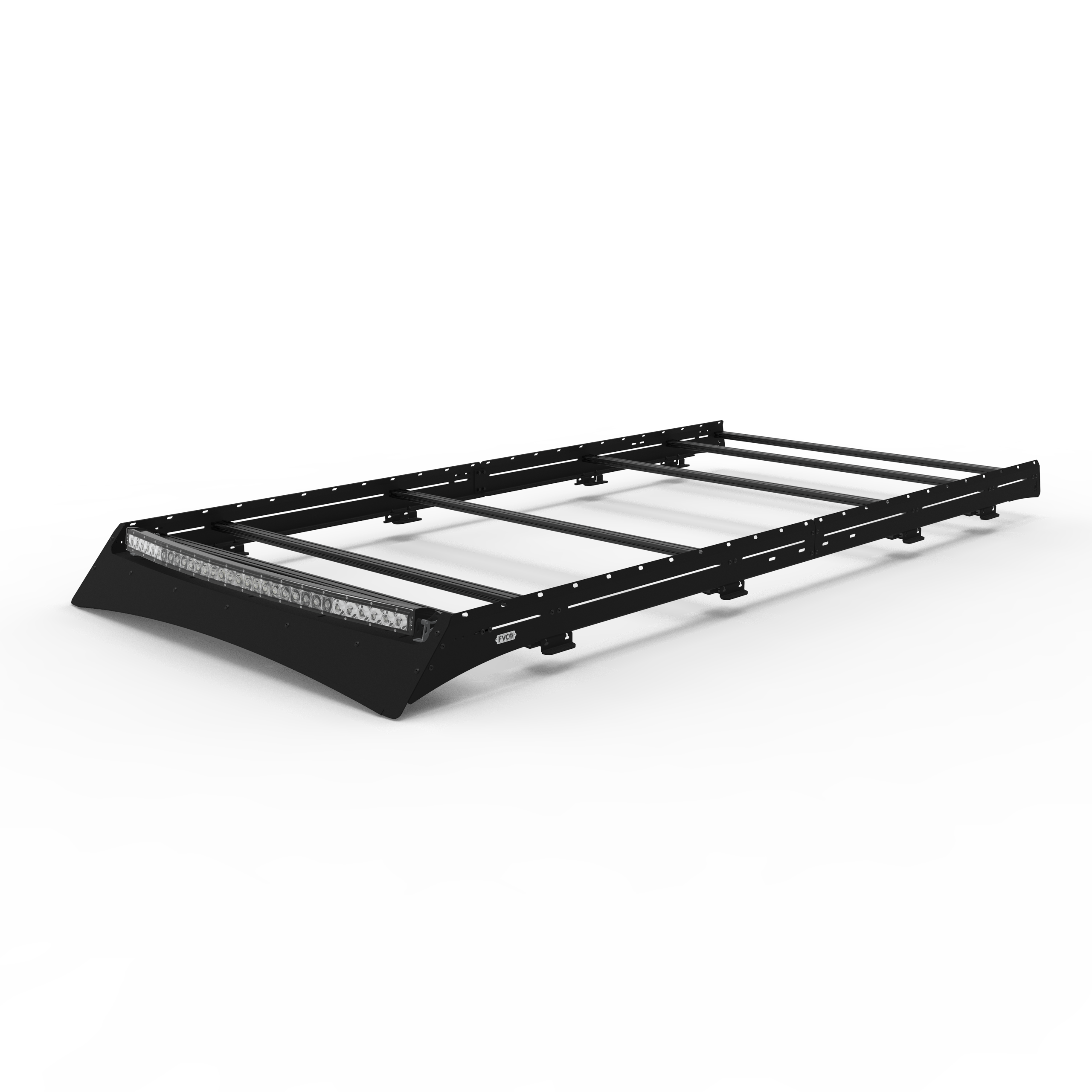 Flatline Van Co. Ford Transit Transit 148" High Roof Low Pro Roof Rack With Light Bar Fairing - Roof Rack Upgrade