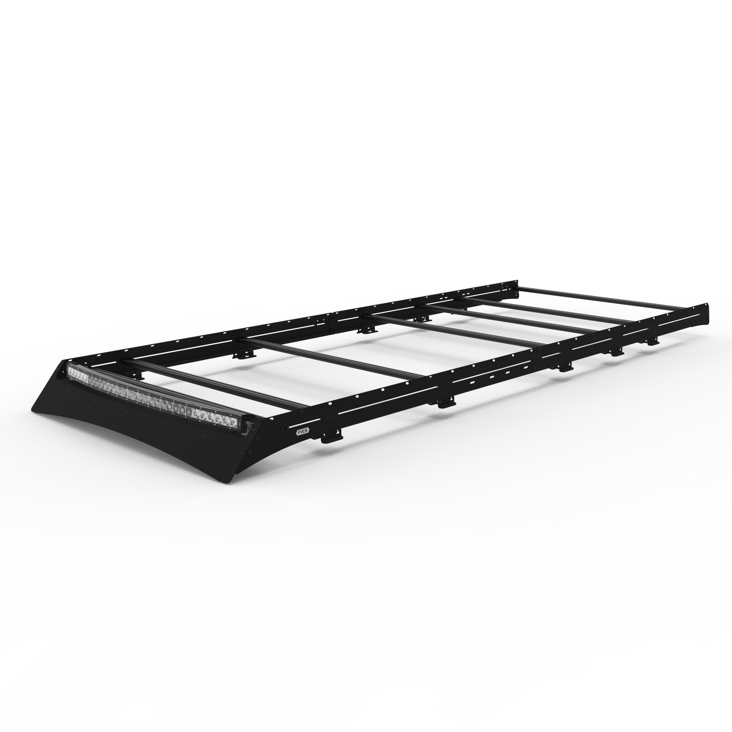 Flatline Van Co. Ford Transit Transit 148" High Roof Extended Low Pro Roof Rack With Light Bar Fairing - Roof Rack Upgrade