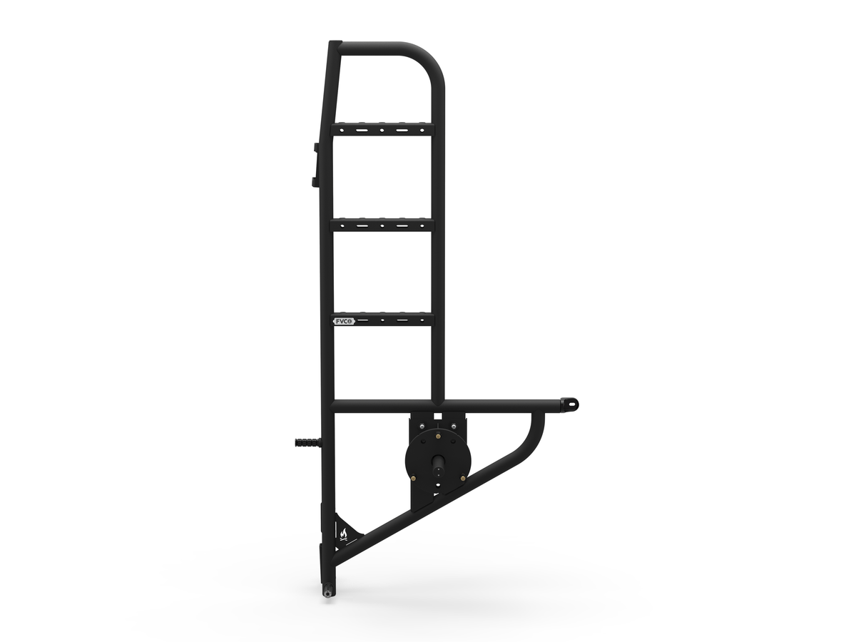 Flatline Van Co. Ford Transit Transit Rear Ladder and Tire Carrier - Short Weel Bracket - Rear Door Utility