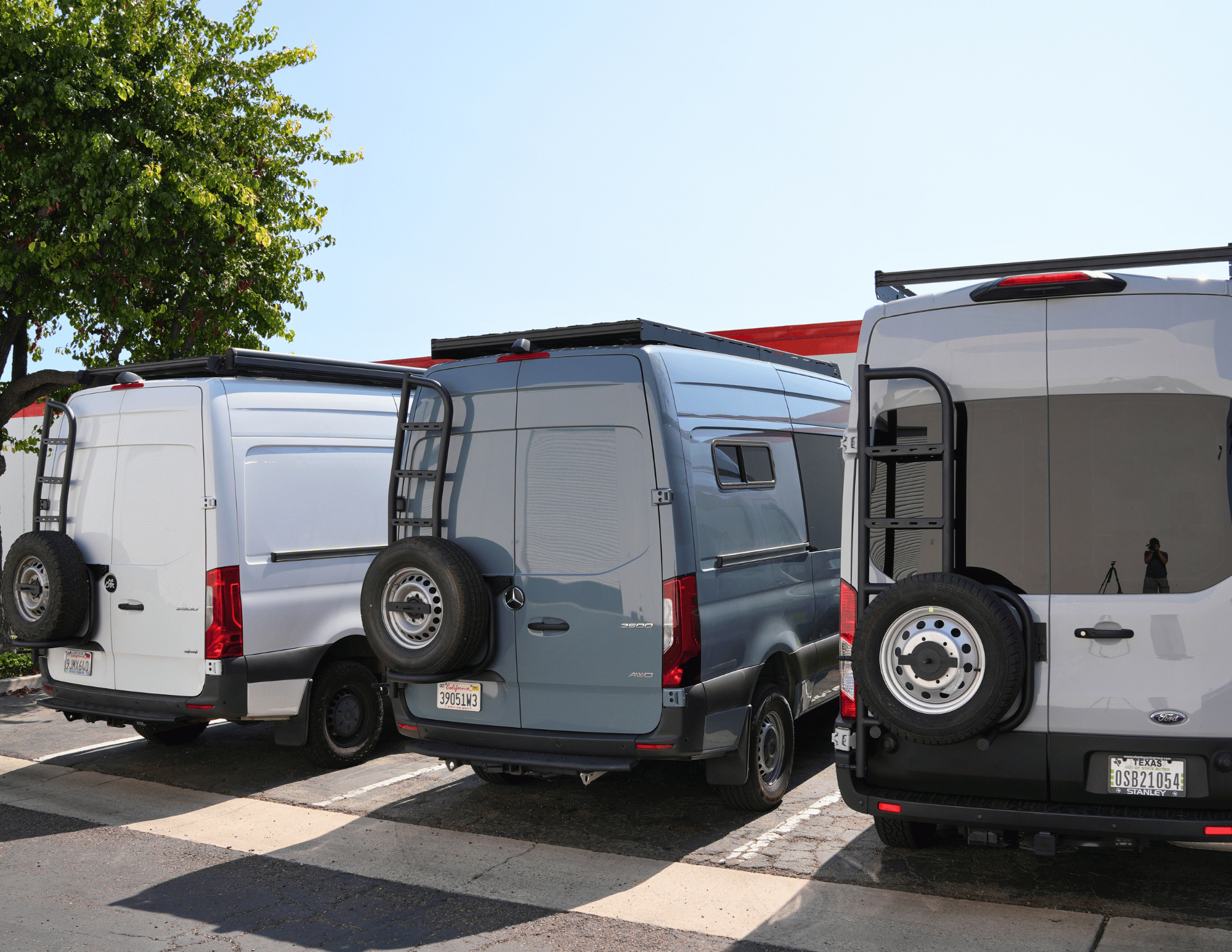WHITE TOP ADVENTURES REAR DOOR LADDER & TIRE CARRIER (TRANSIT 2015+) - ALUMINUM COMBO