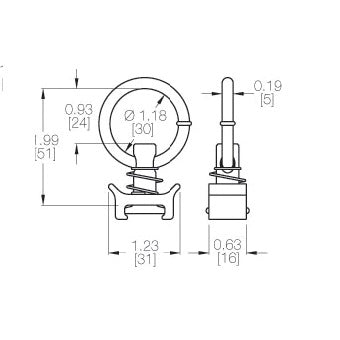 RB Components L-Track Ring Stud Fittings - 6 Pack