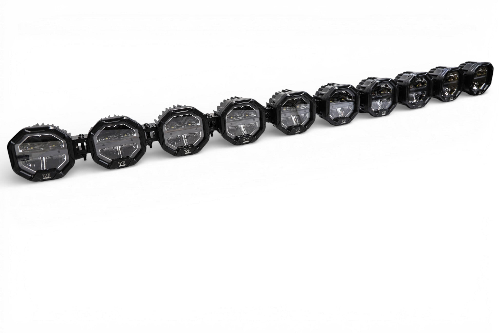 GGLighting 10 Light U-Con Interlocking Off Road LED Pod With Amber or White DRL Running Light - 10-Pod Modular Light System