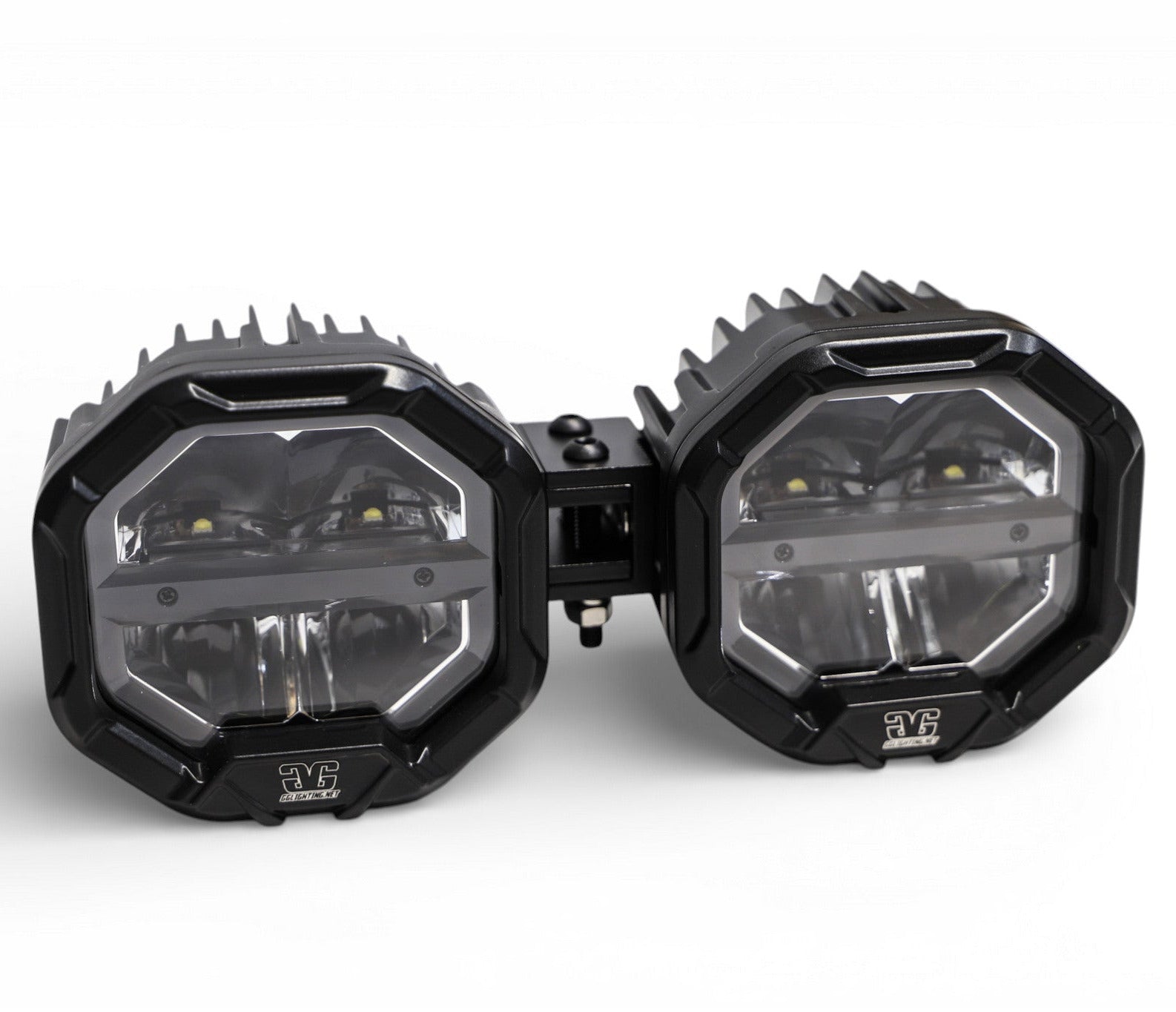 GGLighting 2 Light U-Con Interlocking Off Road LED Pod With Amber or White DRL Running Light - 2-Pod Modular Light System