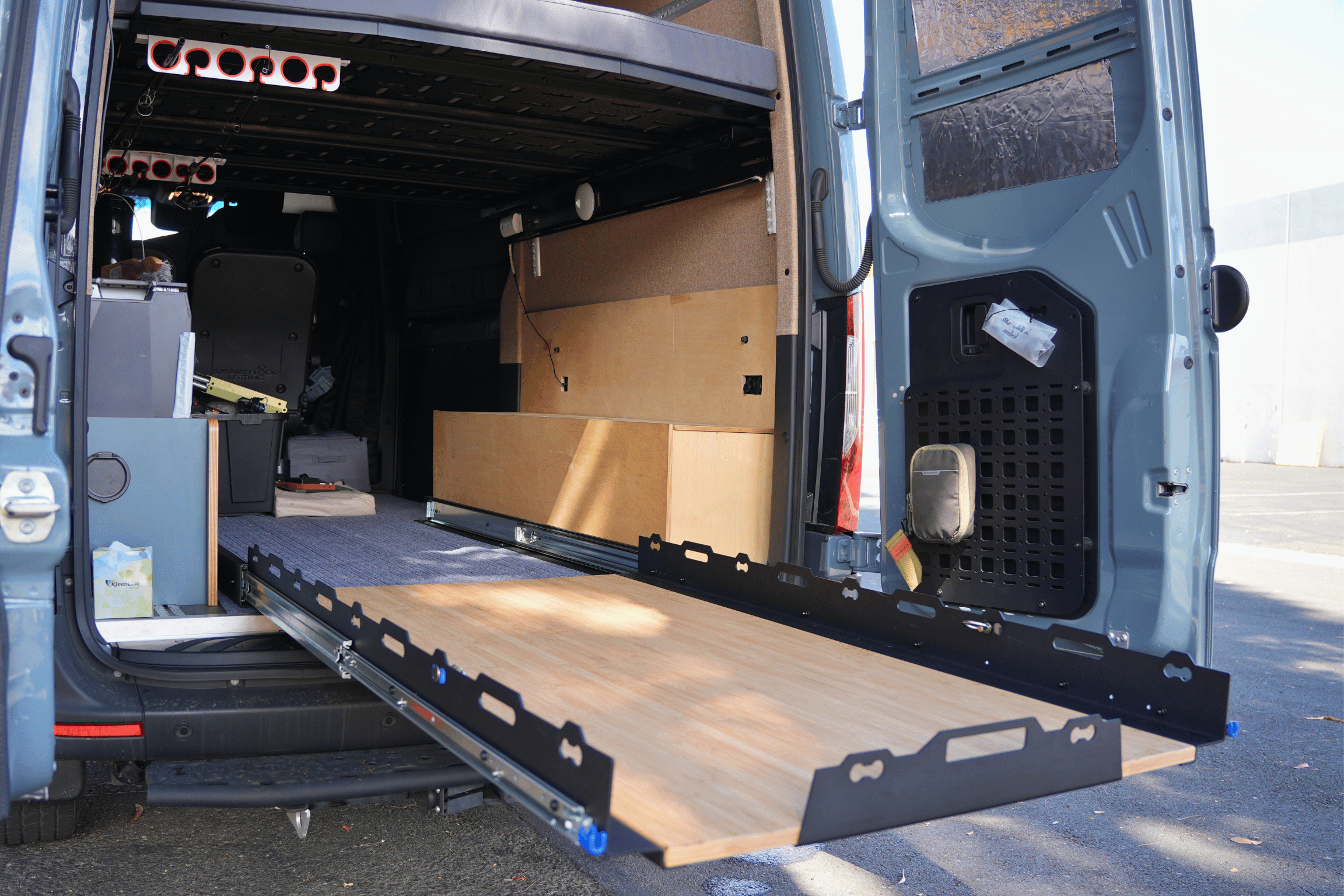 White Top Adventures 60" Heavy-Duty DIY Van Slide Out Tray Kit