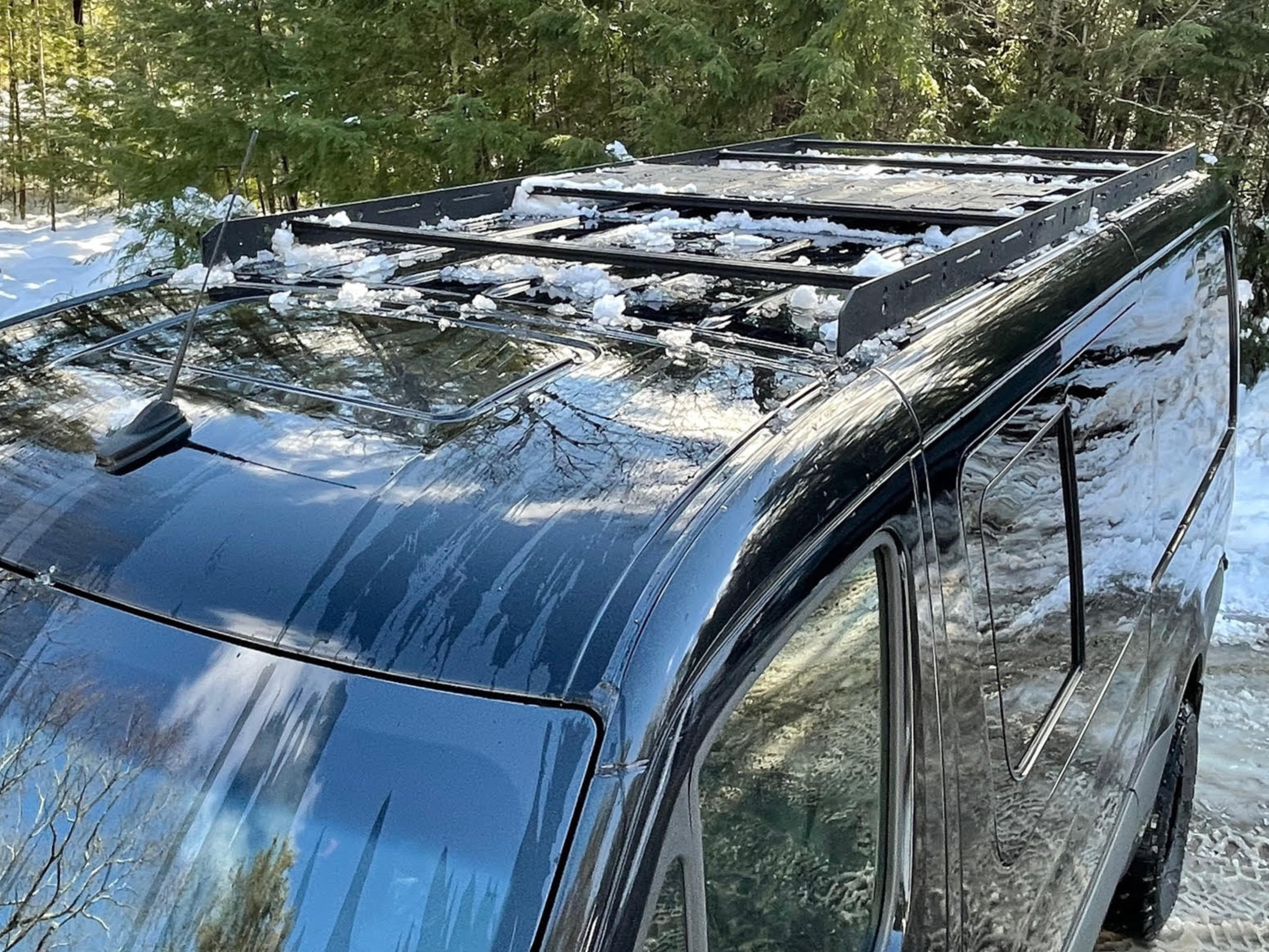 WHITE TOP ADVENTURES® SPRINTER 144" LOW ROOF STEALTH ROOF RACK SYSTEM