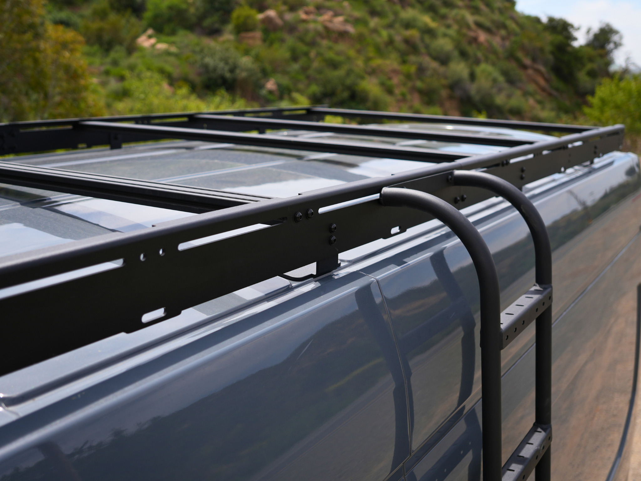 White Top Adventures Transit 148" EXT High Roof Strata Roof Rack