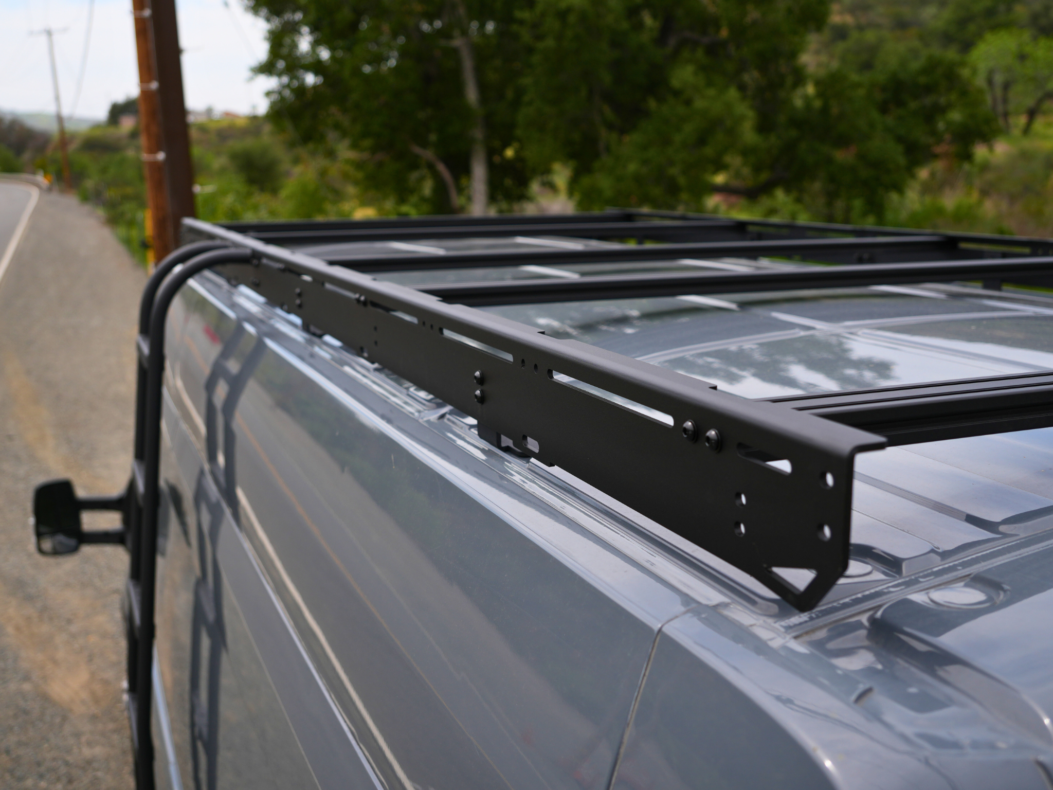 White Top Adventures Transit 148" EXT High Roof Strata Roof Rack