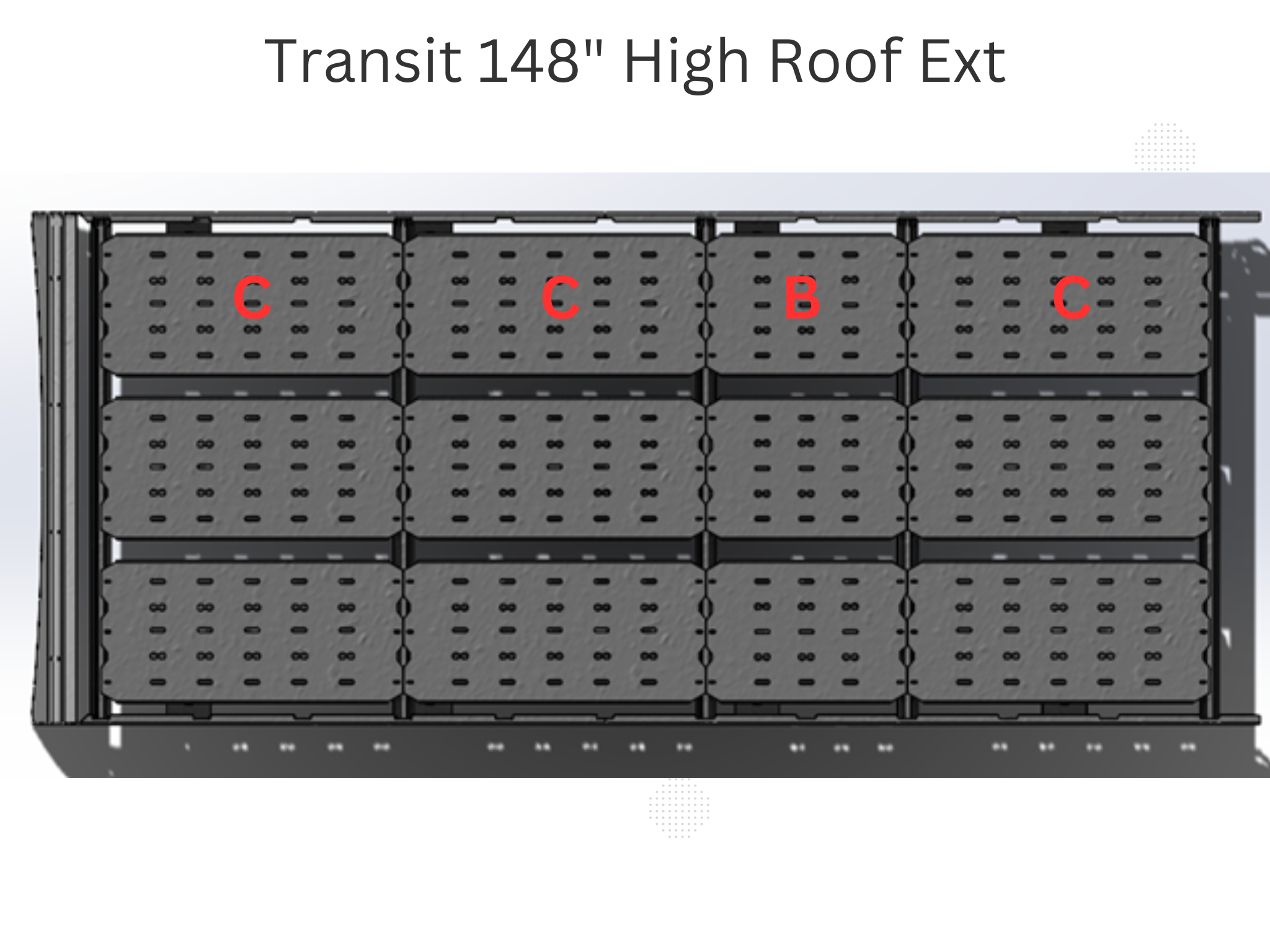 White Top Adventures Transit 148" EXT High Roof Strata Roof Rack