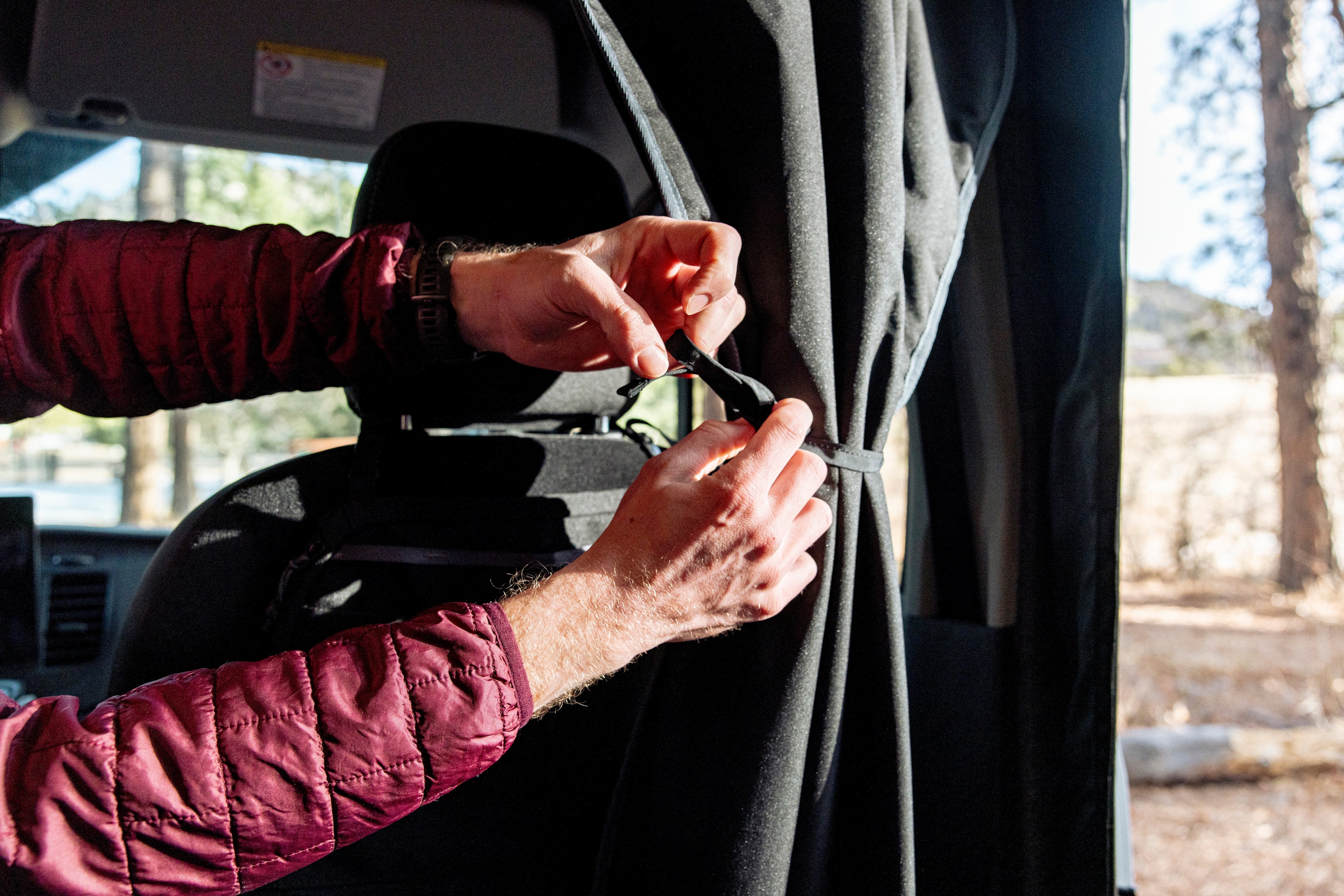 VanEssential Ford Transit Insulated Privacy Curtain - Insulated Cab Divider