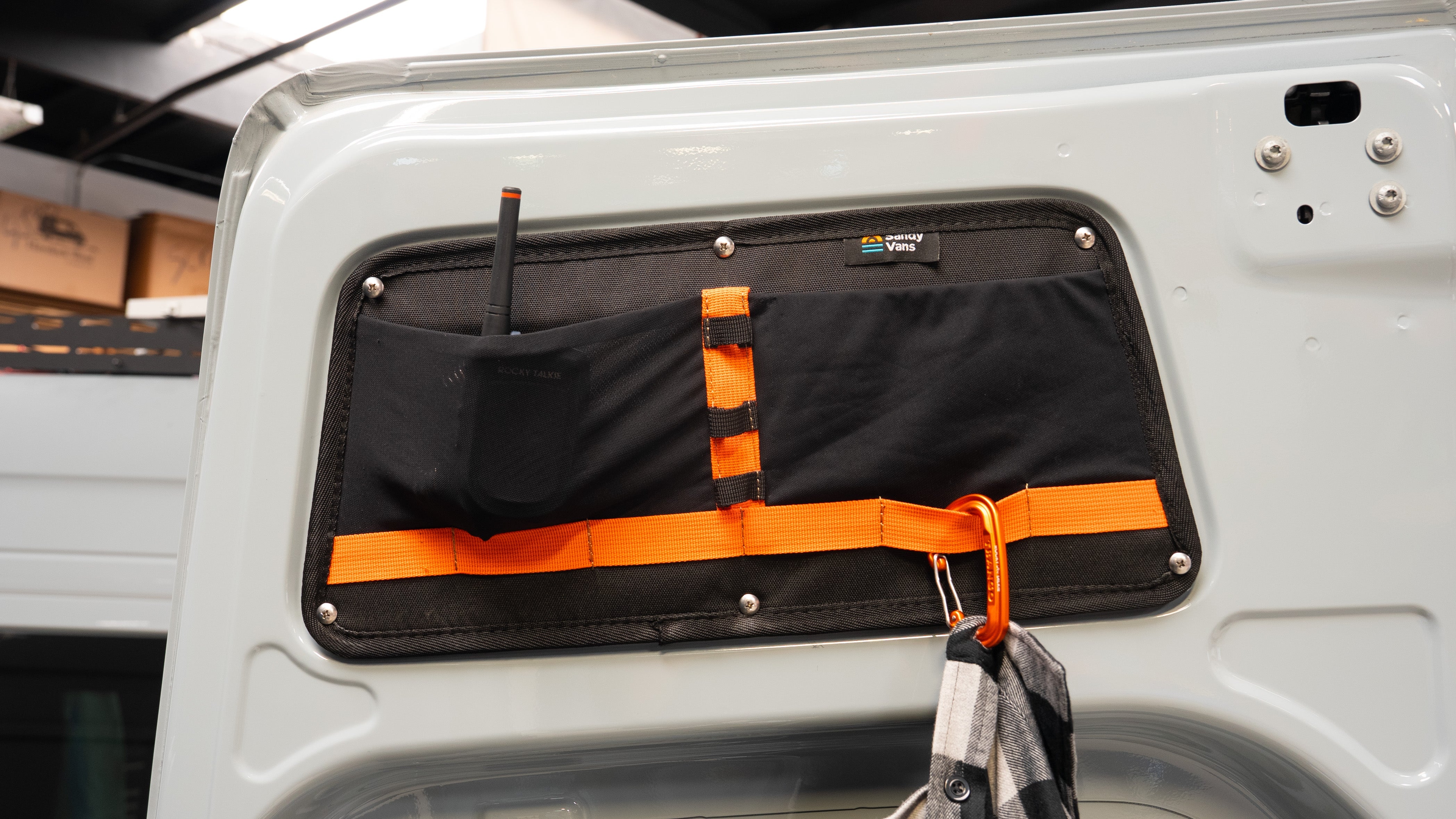 SANDY VANS SPRINTER REAR UPPER DOOR STORAGE PANEL BAGS