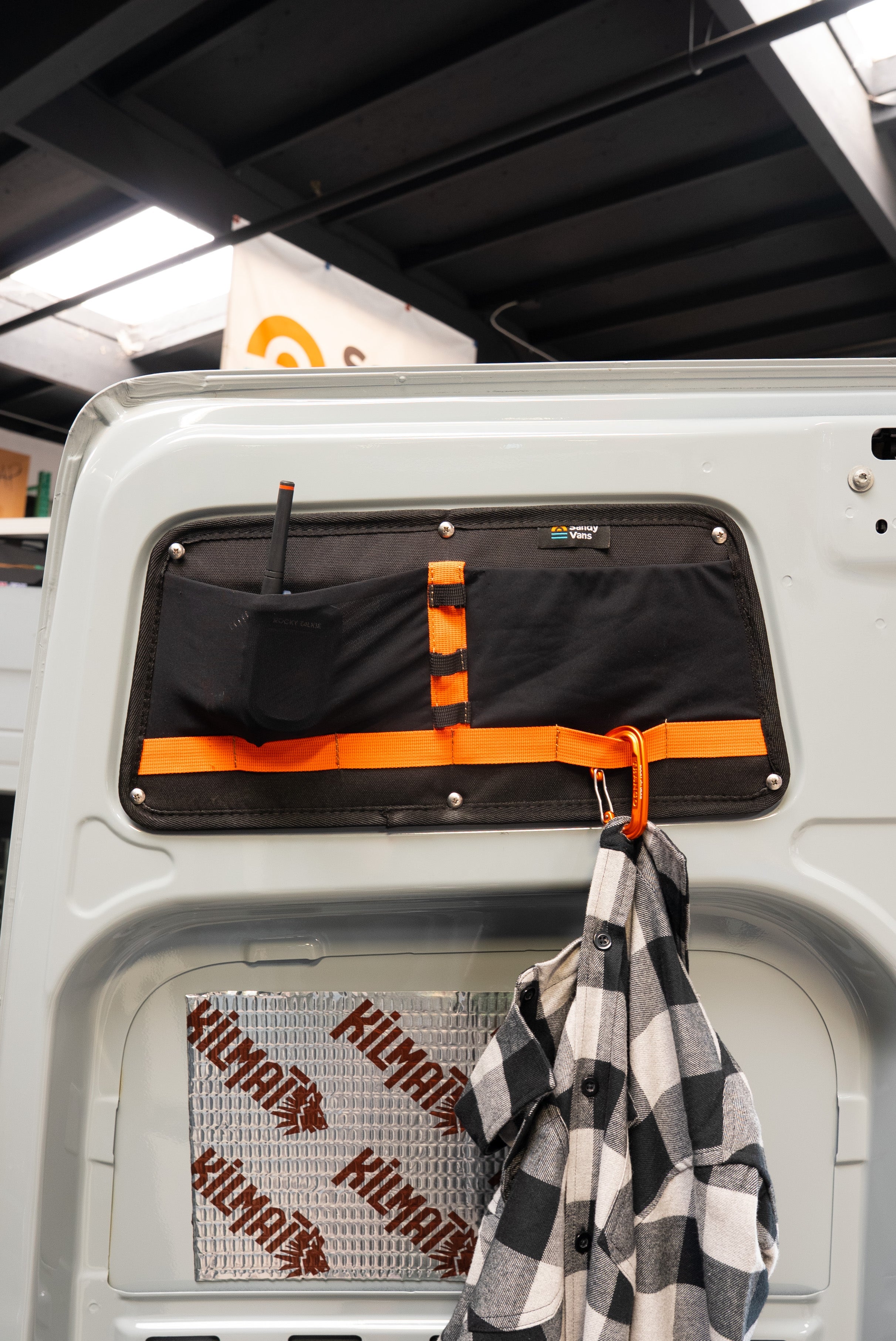 SANDY VANS SPRINTER REAR UPPER DOOR STORAGE PANEL BAGS
