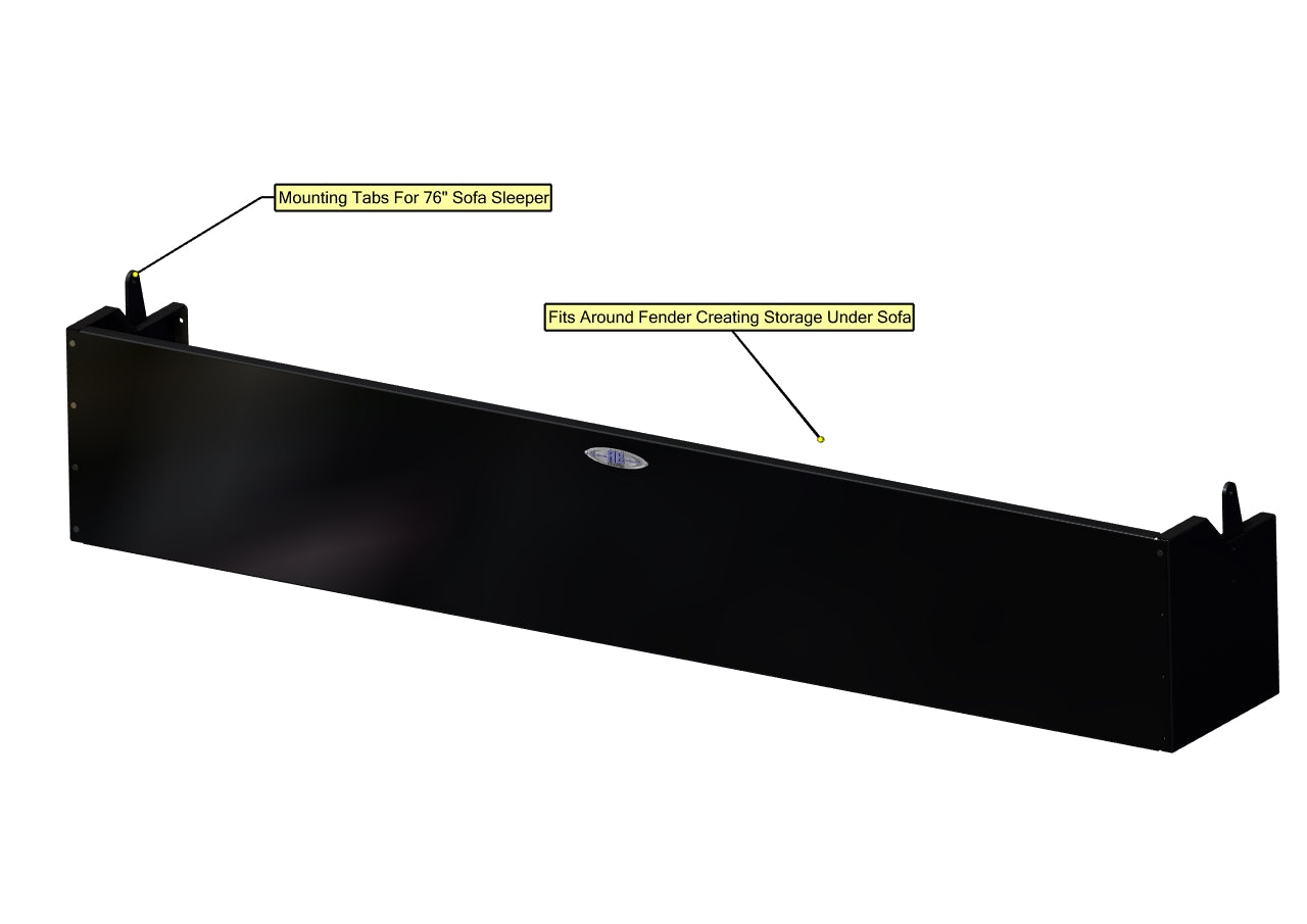 RB Components 76-Inch Shallow Sofa Storage Box - Flat Pack