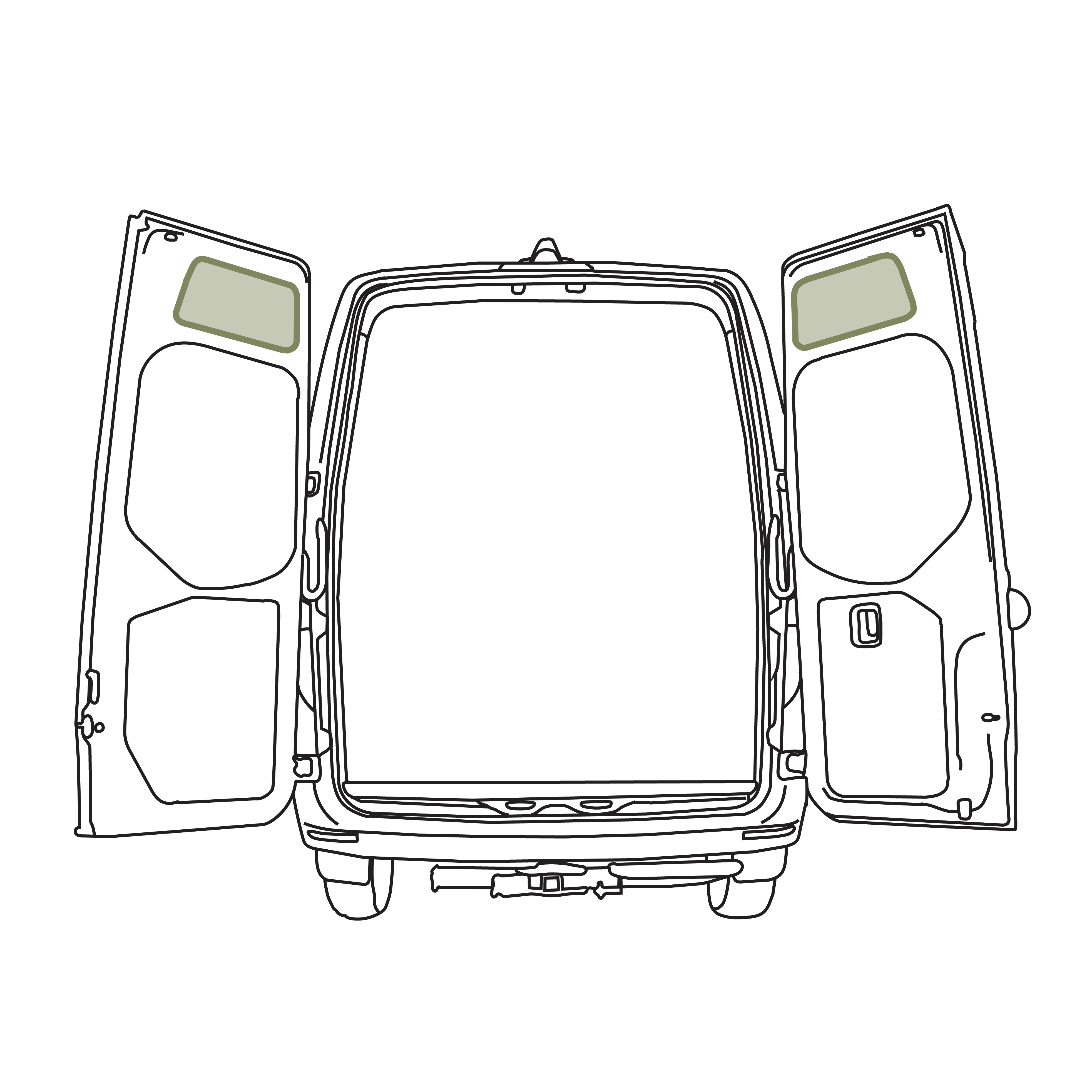 VanEssential Mercedes Sprinter Upper Rear Door Storage Panels (Pair) - Rear-Door Organization