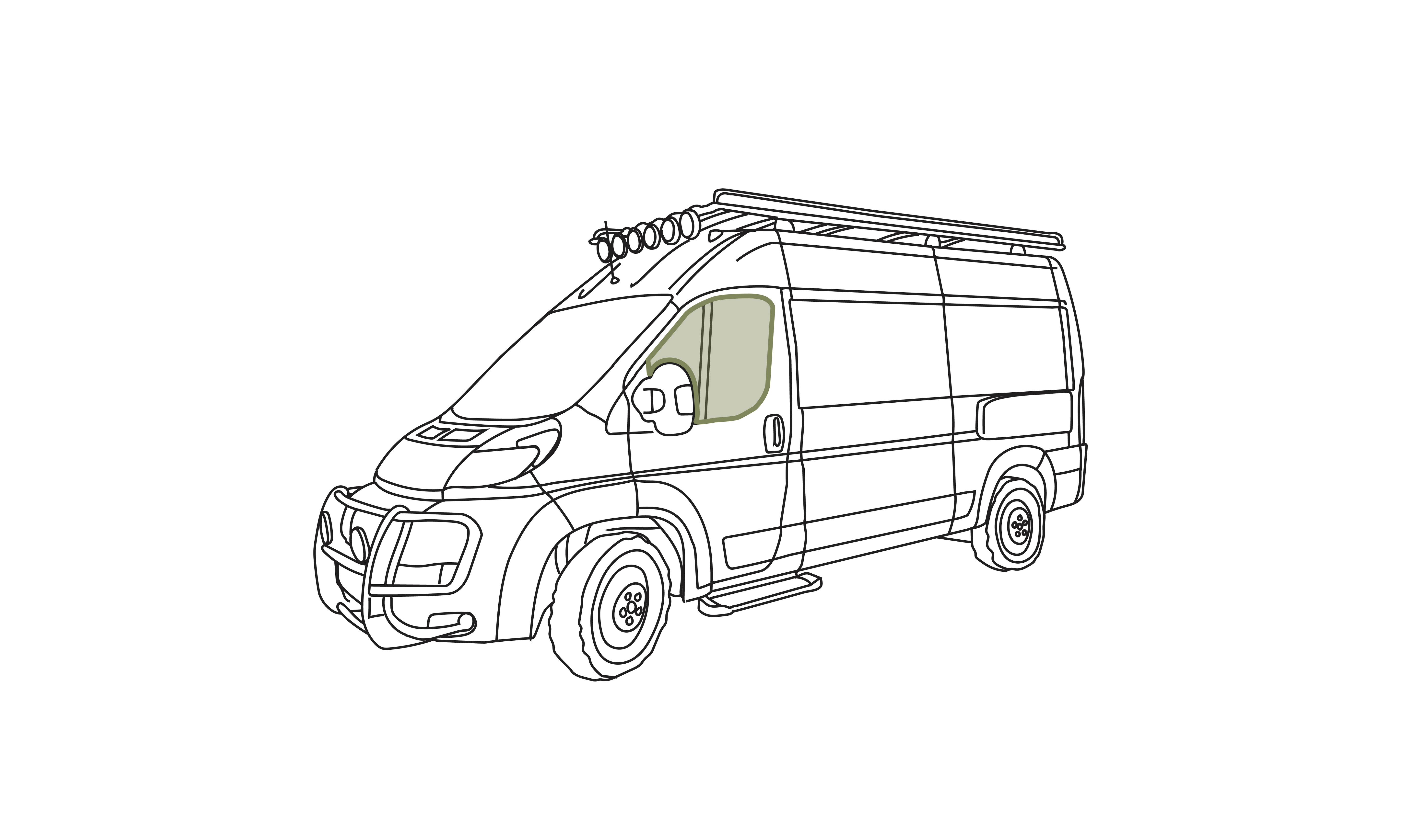 VanEssential Transit Insulated Front Door Magnetic Window Covers