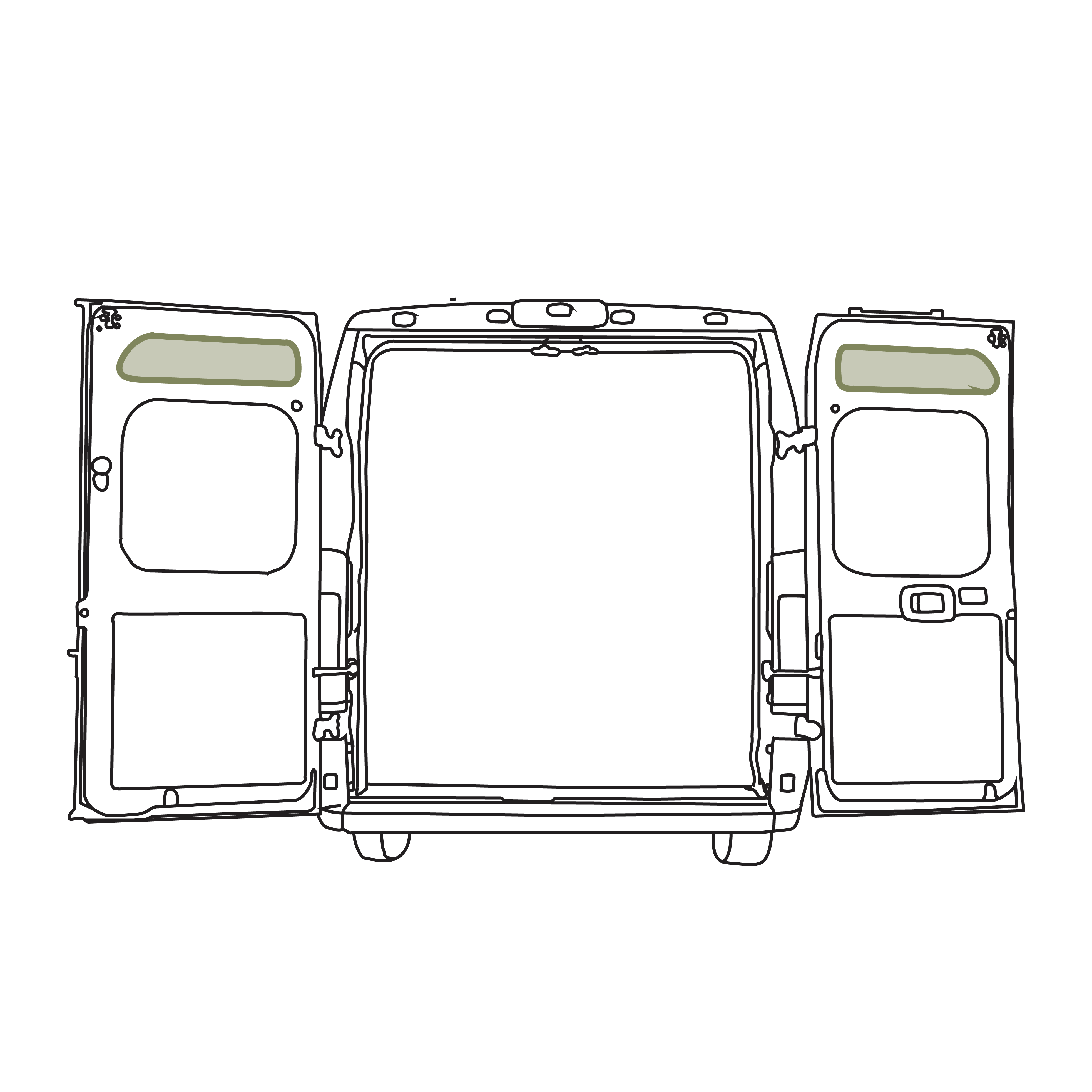 VanEssential Ram Promaster Upper Rear Door Storage Panels (Pair) - Rear-Door Organization