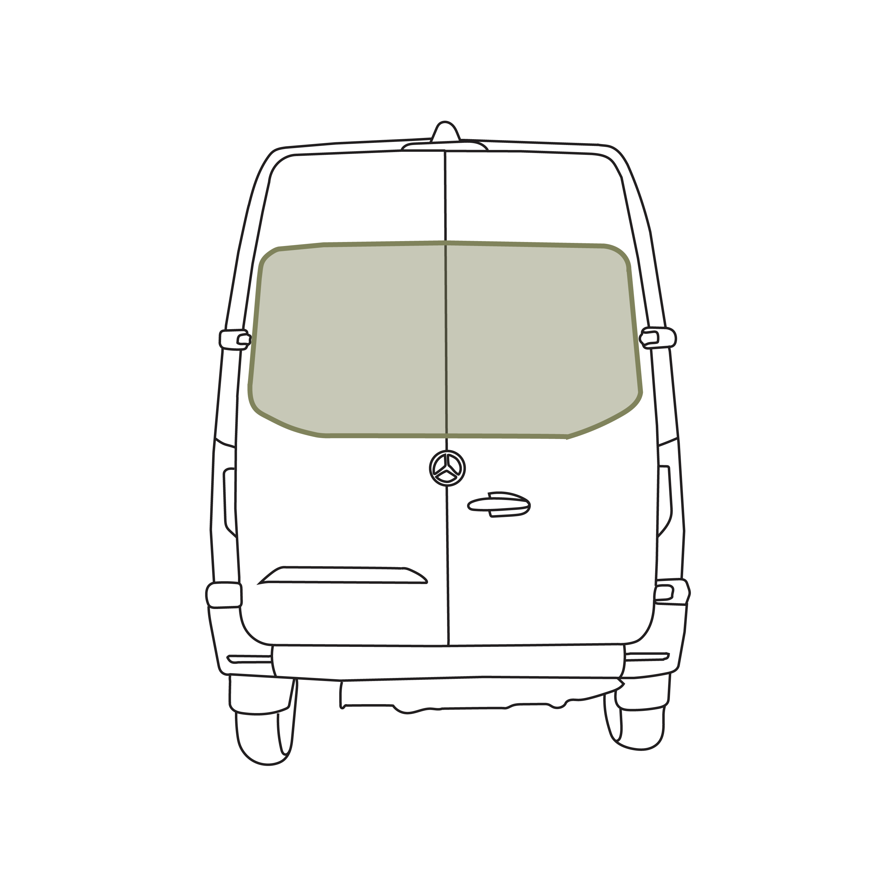VanEssential Mercedes Sprinter Stealth Rear Door Window Covers (Pair) - Thermal Privacy