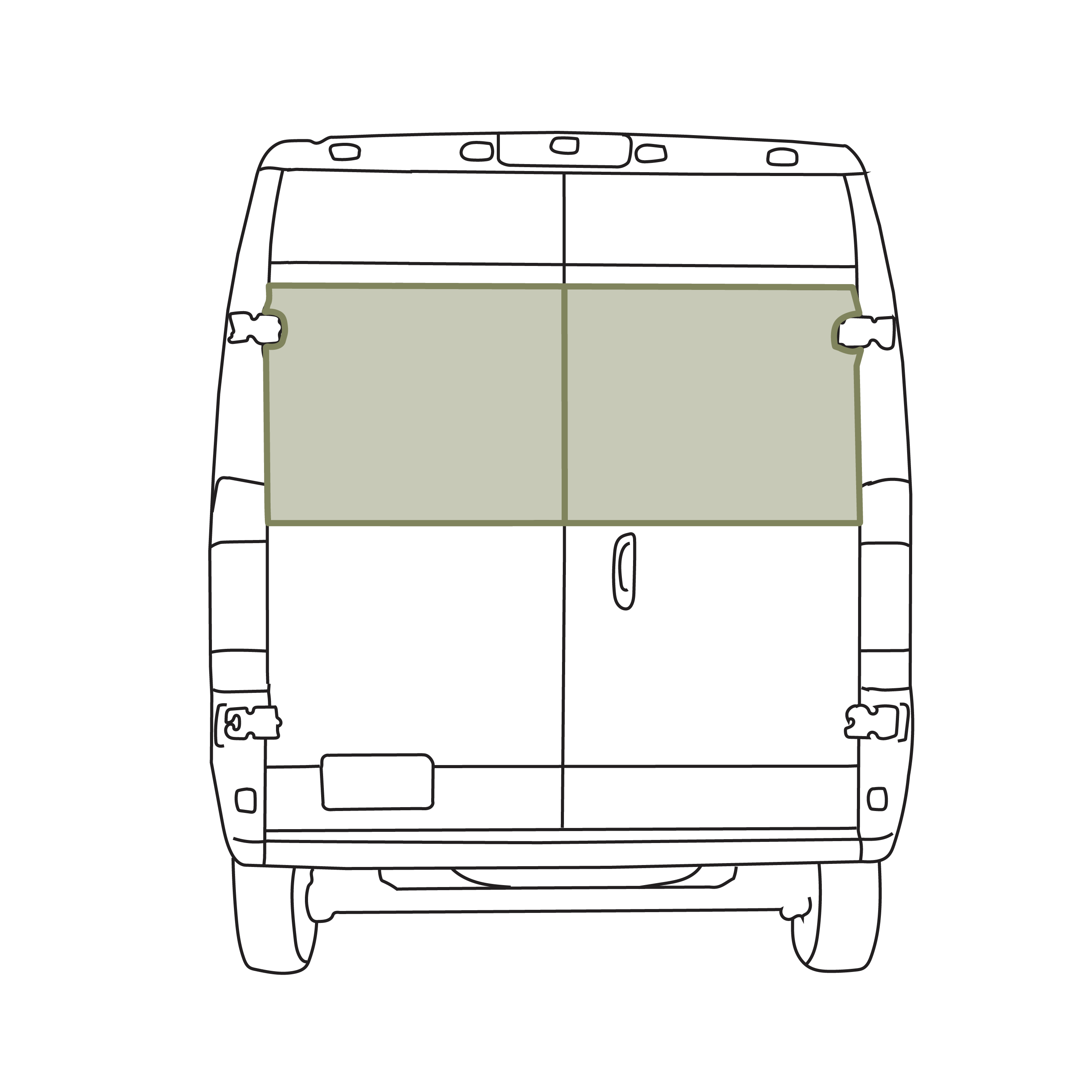 VanEssential Ram Promaster Stealth Rear Door Window Covers (Pair) - Thermal Privacy