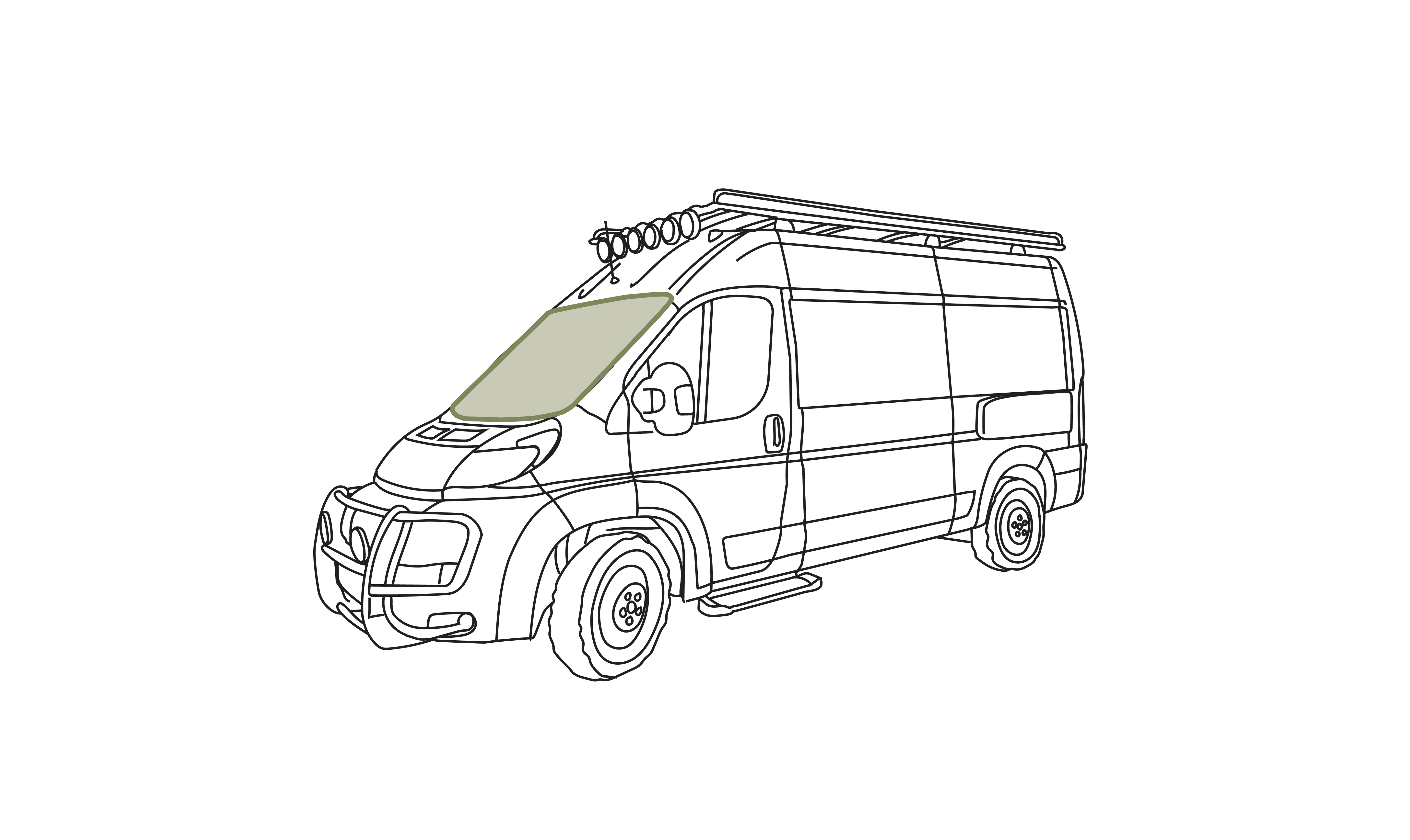 VanEssential Ram Promaster Stealth Front Windshield Cover - Thermal Privacy