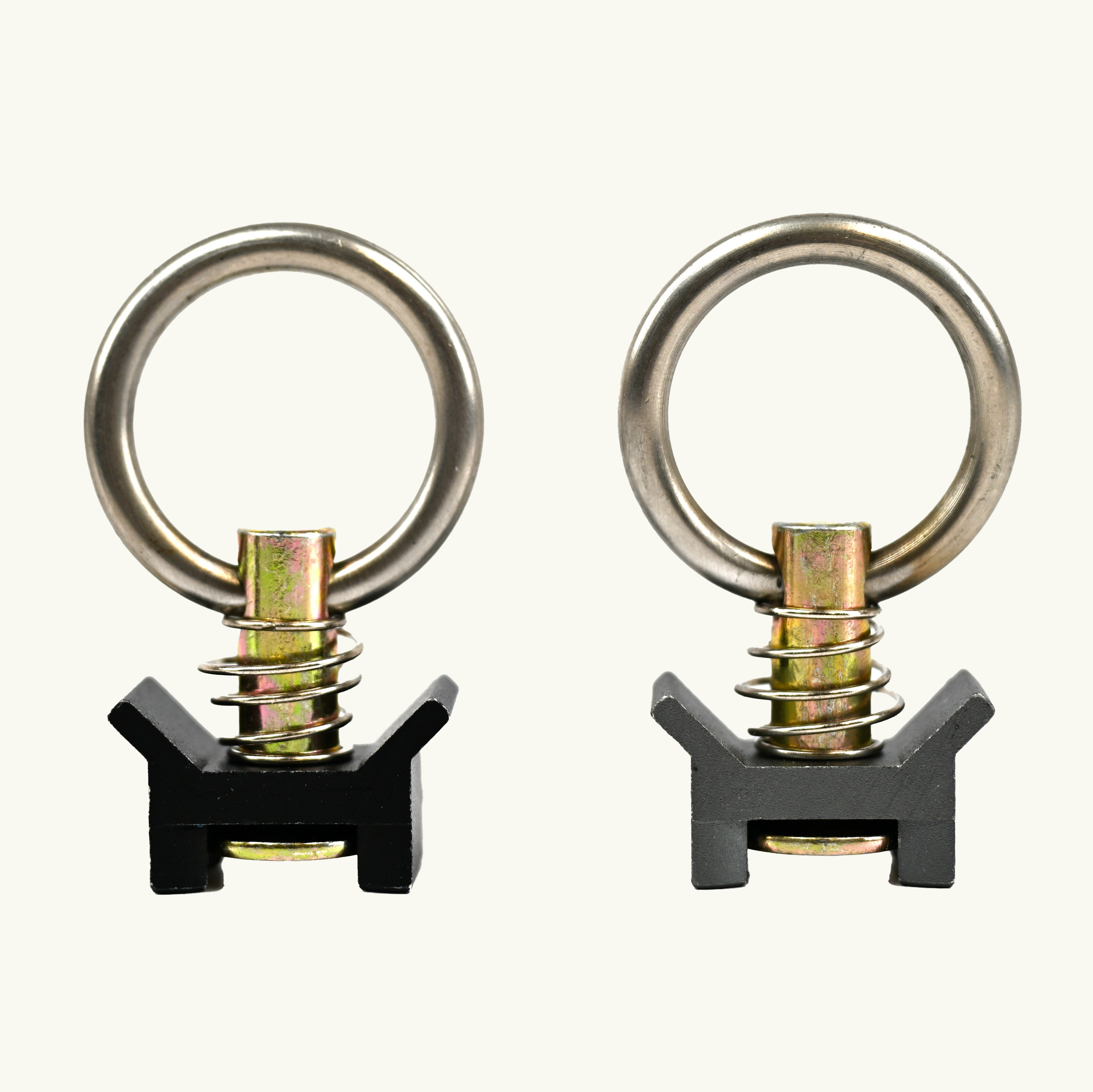 VanEssential Venture L-Track Adjustable Single Stud with Stainless Steel Ring (10 Pack) - Adjustable L-Track Hardware