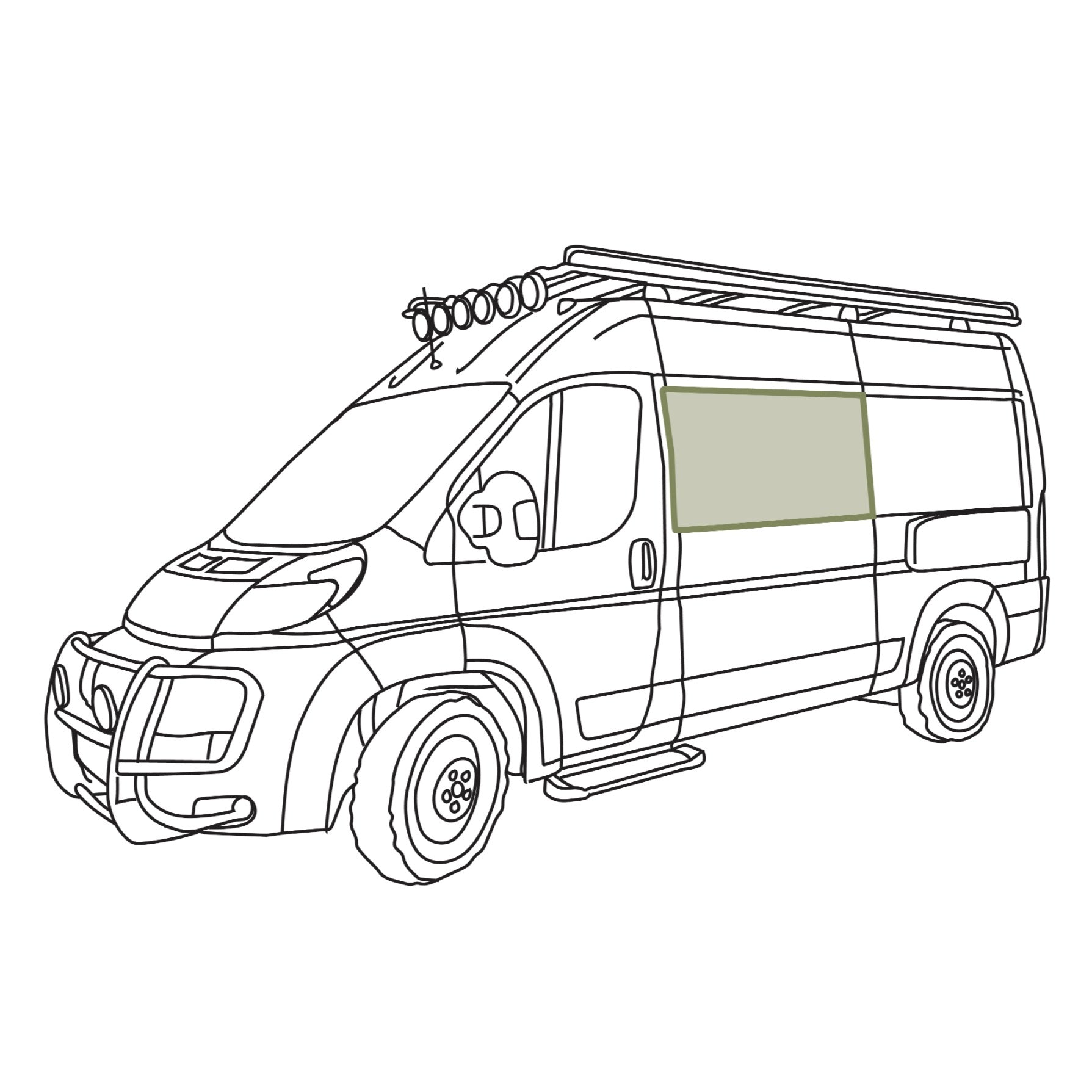VanEssential Ram Promaster Stealth Crew Window Cover - Thermal Privacy