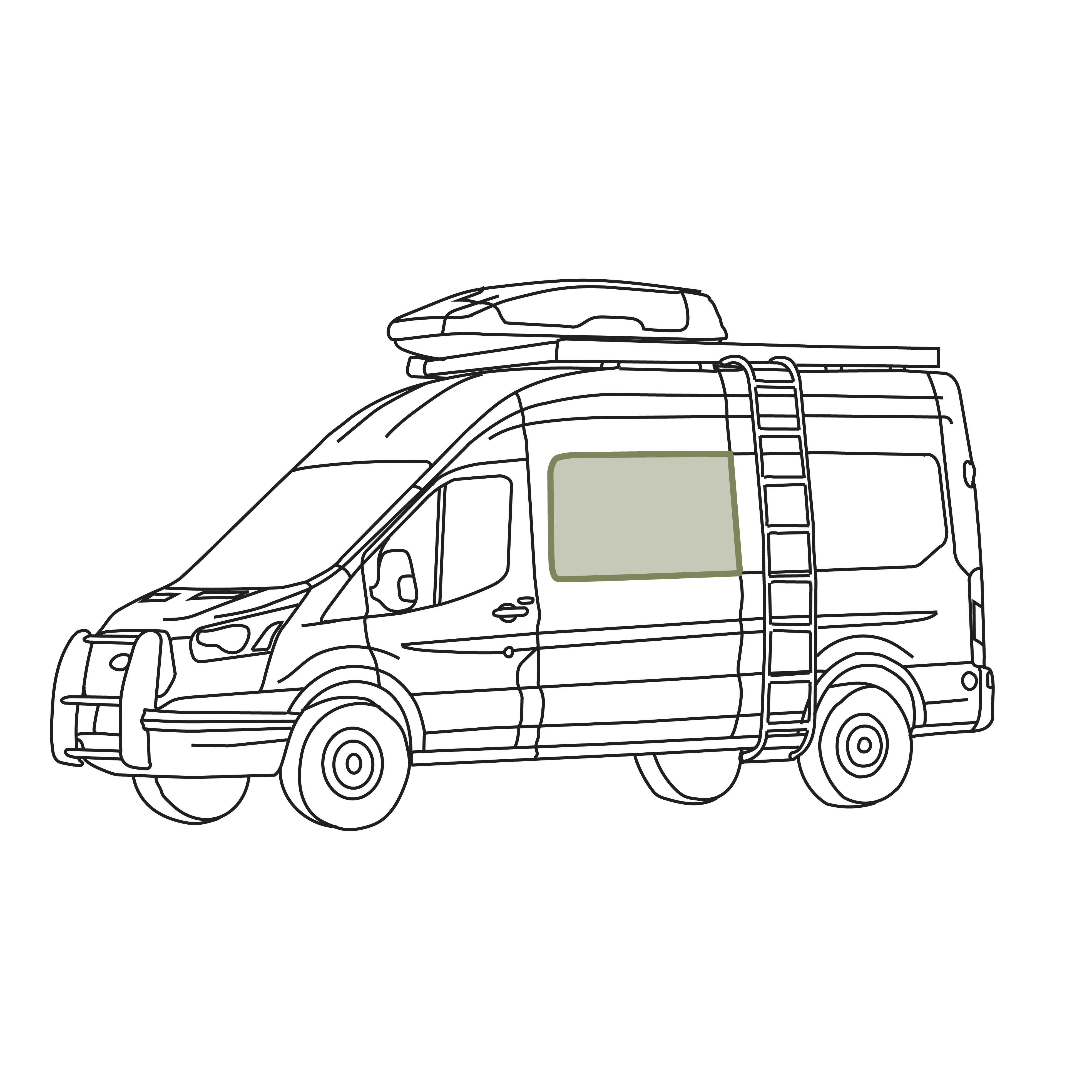 VanEssential Ford Transit Stealth Crew Window Cover - Thermal Privacy