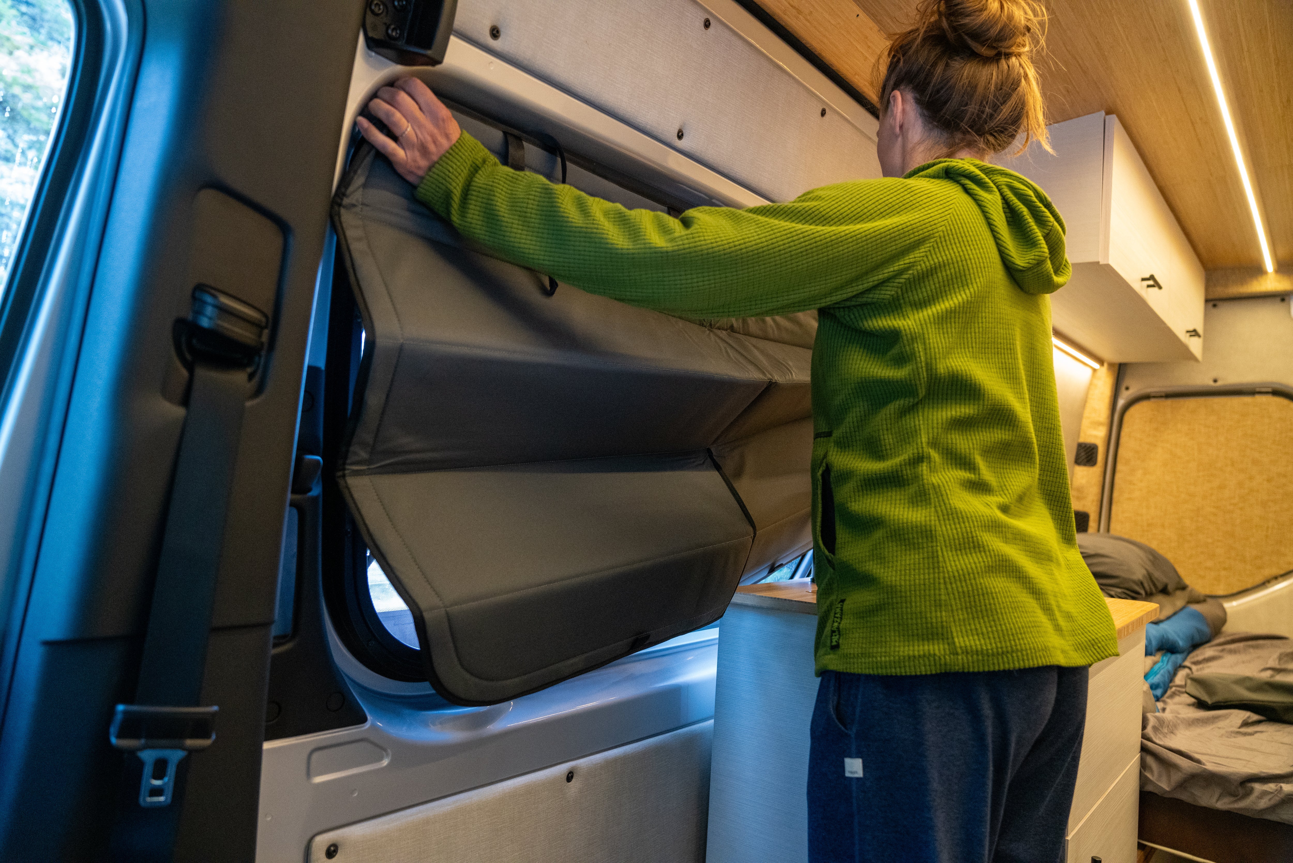 VanEssential Mercedes Sprinter Stealth Sliding Door Window Cover - Thermal Privacy