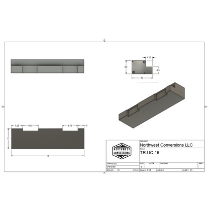NW Conversions 16 Gallon Transit Undercarriage Water Tank (TR-UC-16)