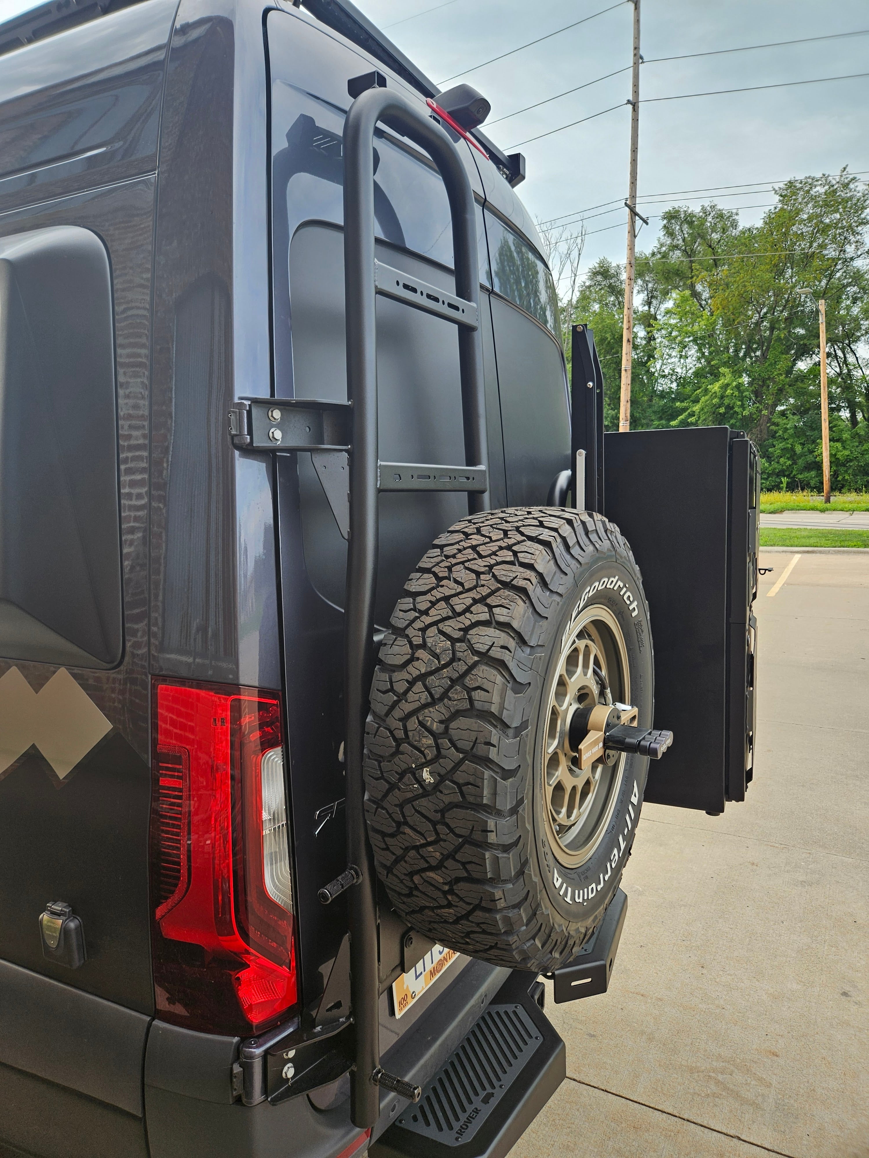 ROVER VANS SPRINTER REAR DOOR LADDER & TIRE CARRIER (2019+) - 2025 EDITION