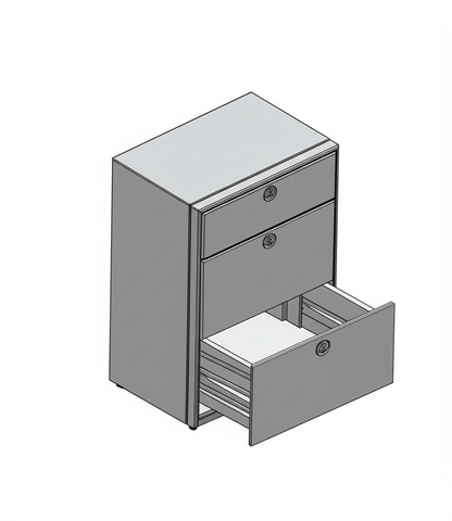 28" Three Drawer Base Cabinet - Shallow