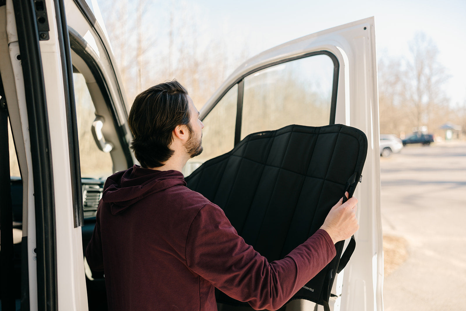 VanEssential Ford Transit Stealth Front Door Window Covers (Pair) - Thermal Privacy