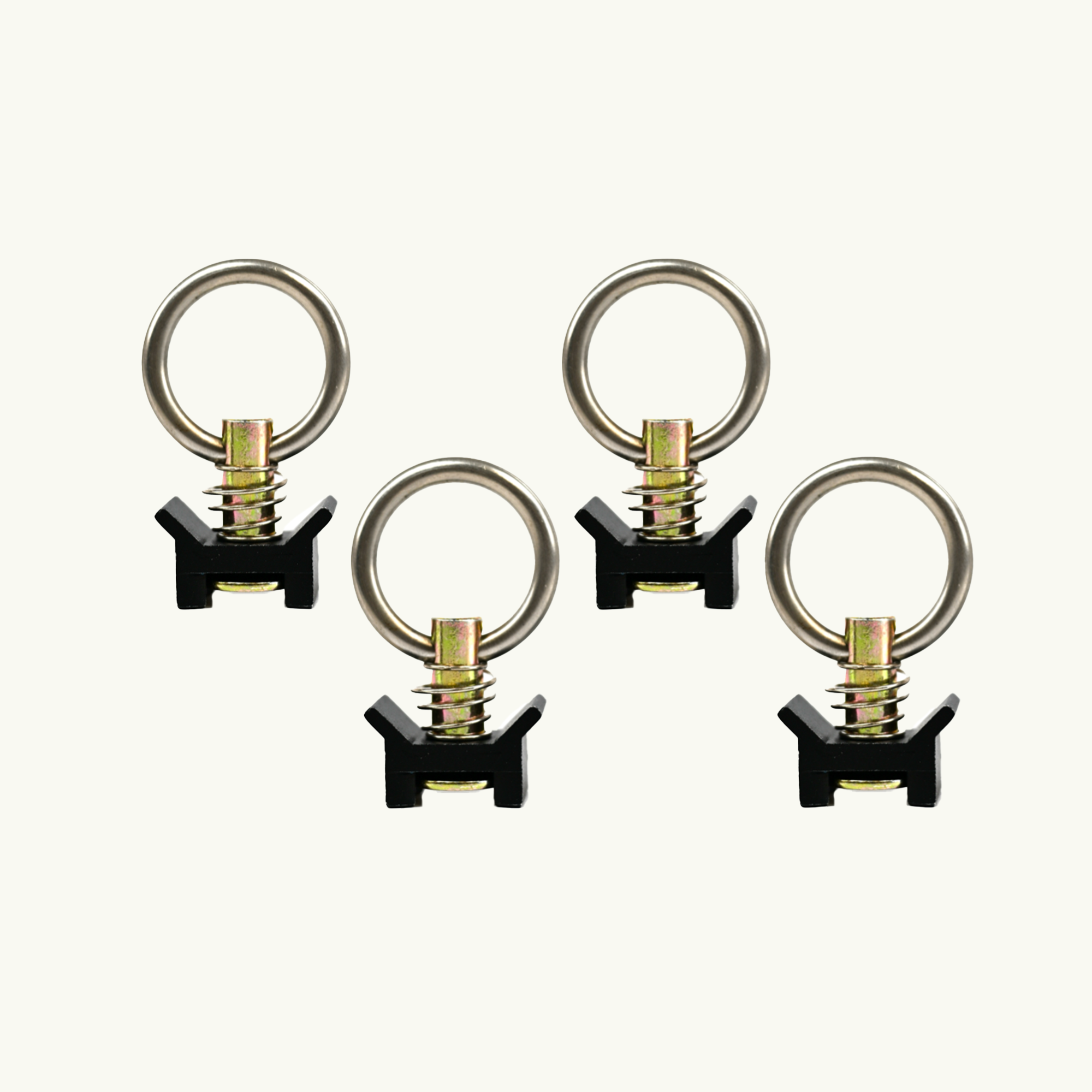 VanEssential Venture L-Track Adjustable Single Stud with Stainless Steel Ring (4 Pack) - Adjustable L-Track Hardware