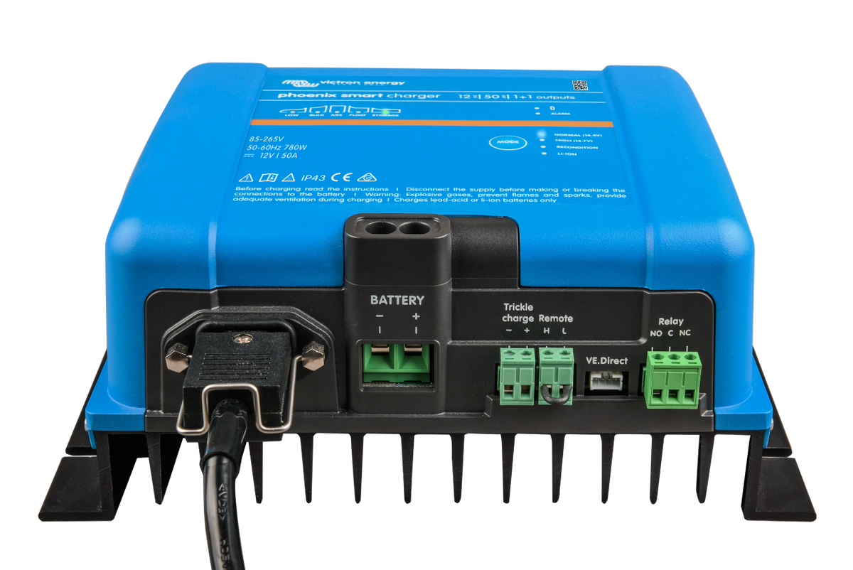 Victron PSC241651095 Phoenix Smart IP43 Charger 24 Volt 16 Amp Outlets 120-240V - Shore-Power Battery Charging