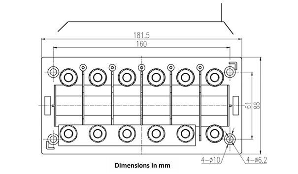 Victron CIP050060000 Fuse holder 6-way for MEGA-fuse - Power Distribution