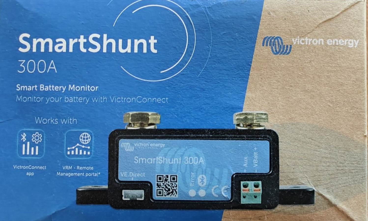 Victron SHU050130050 SmartShunt 300A Battery Monitor Smart Shunt Bluetooth - Battery Monitoring