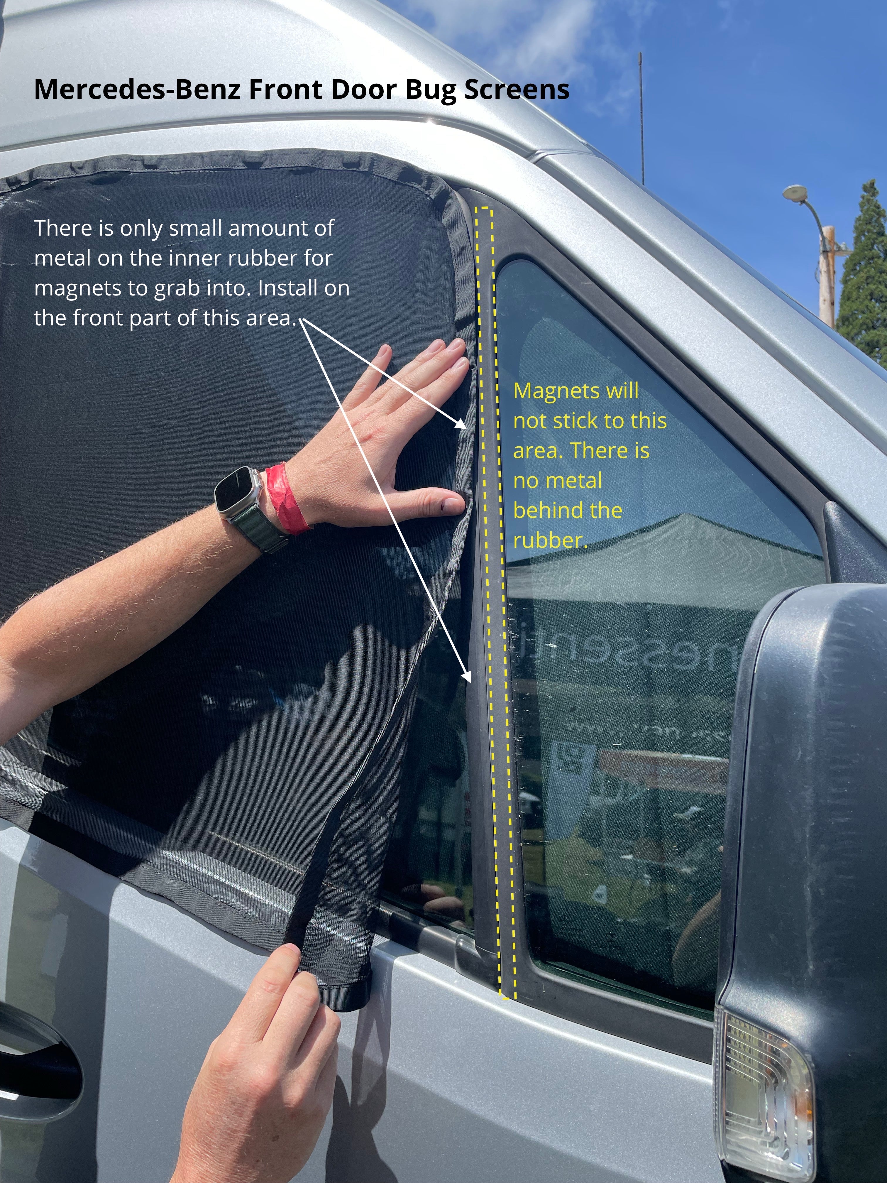 VanEssential Mercedes Sprinter Bug Screen - Front Doors (Pair) - Pest-Free Airflow