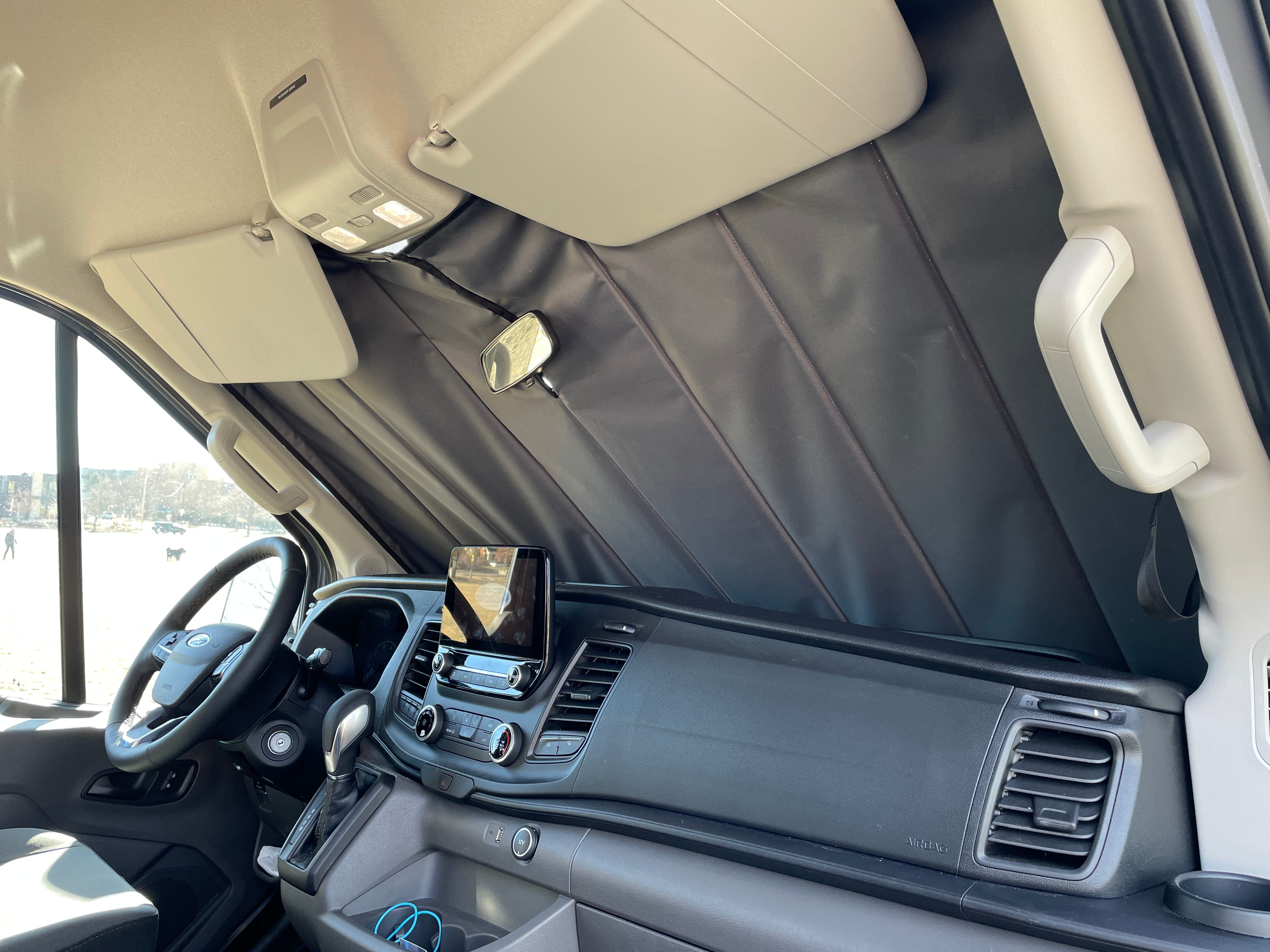 VanEssential Ford Transit Stealth Front Windshield Cover - Thermal Privacy