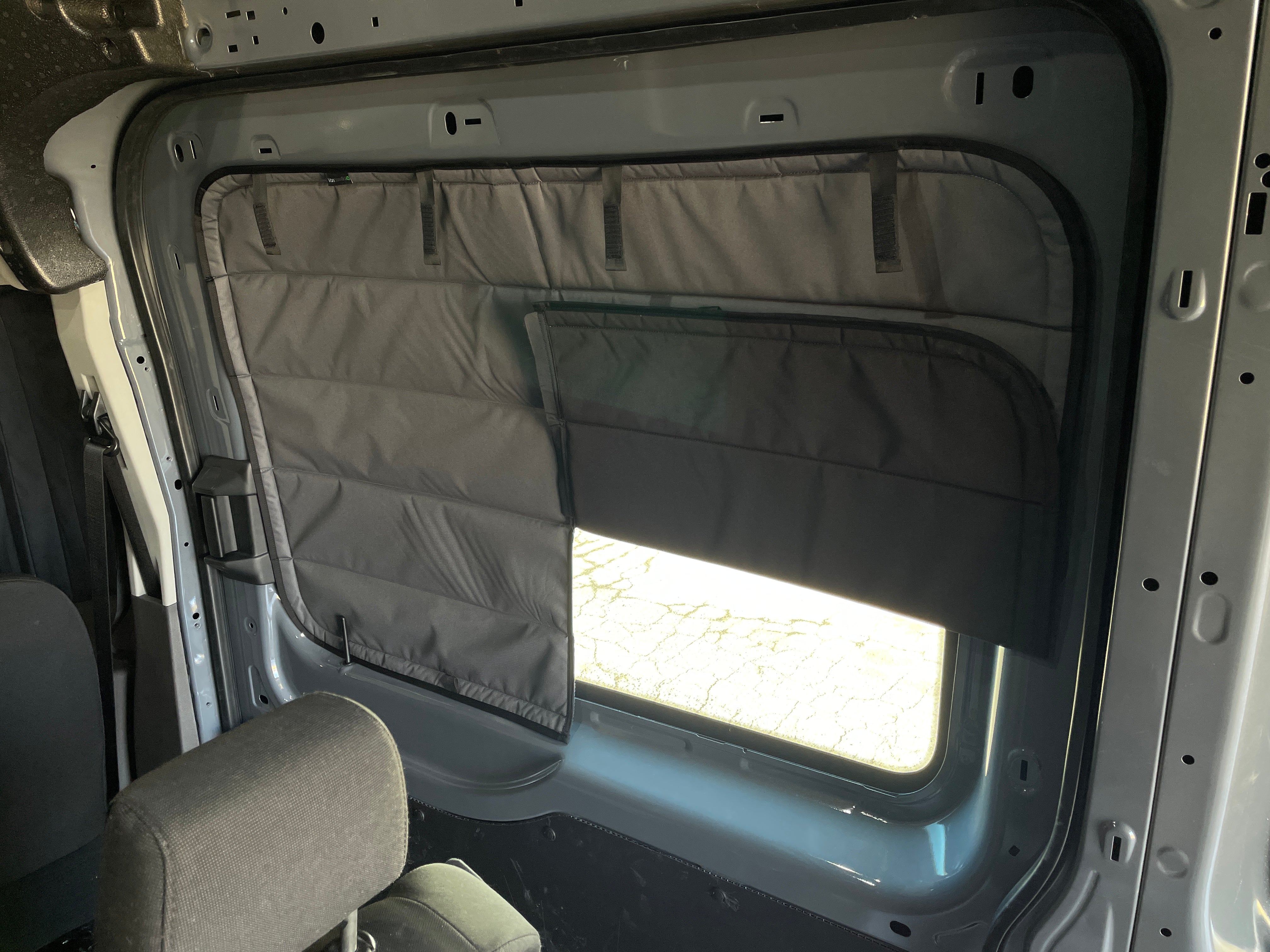 VanEssential Ford Transit Stealth Sliding Door Window Cover - Thermal Privacy