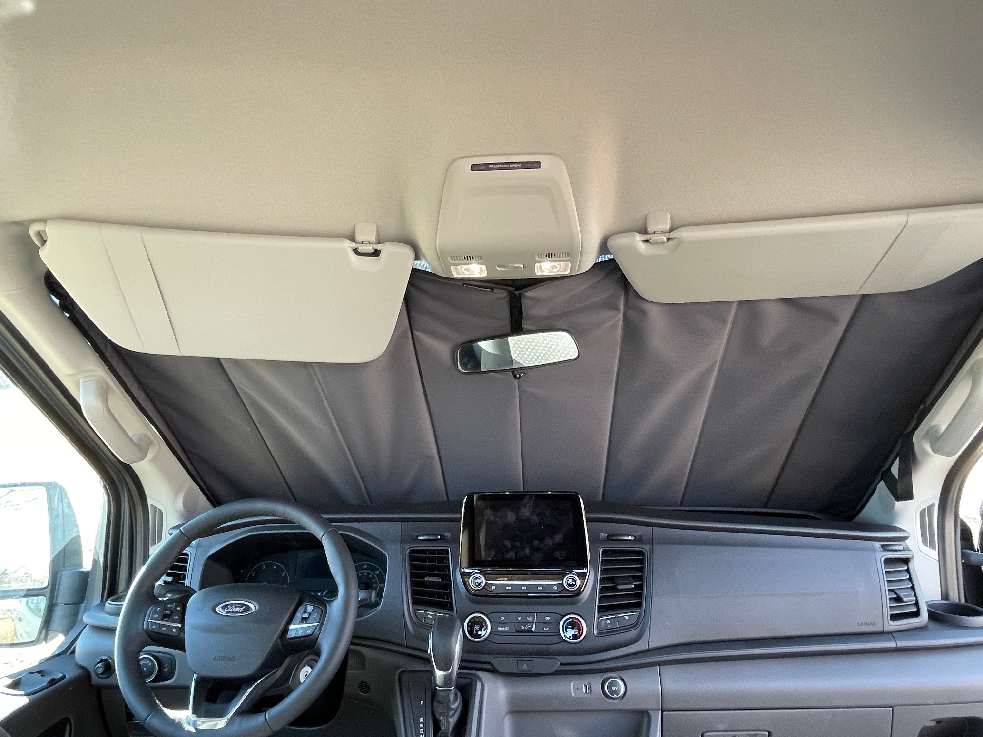 VanEssential Ford Transit Stealth Front Windshield Cover - Thermal Privacy