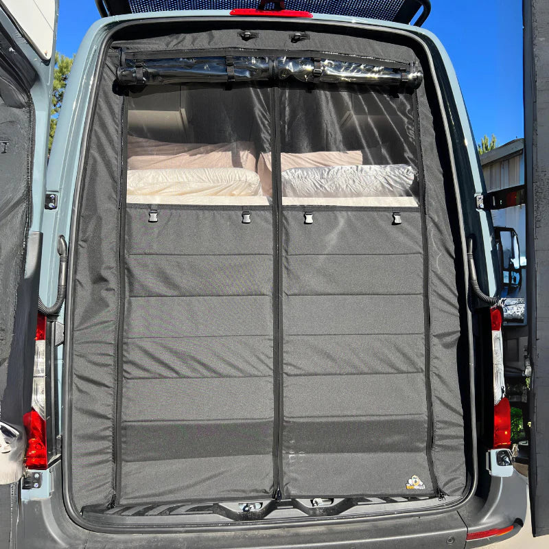 The Bug Wall Sprinter Fast Track Garage Screen - Custom Bed Height
