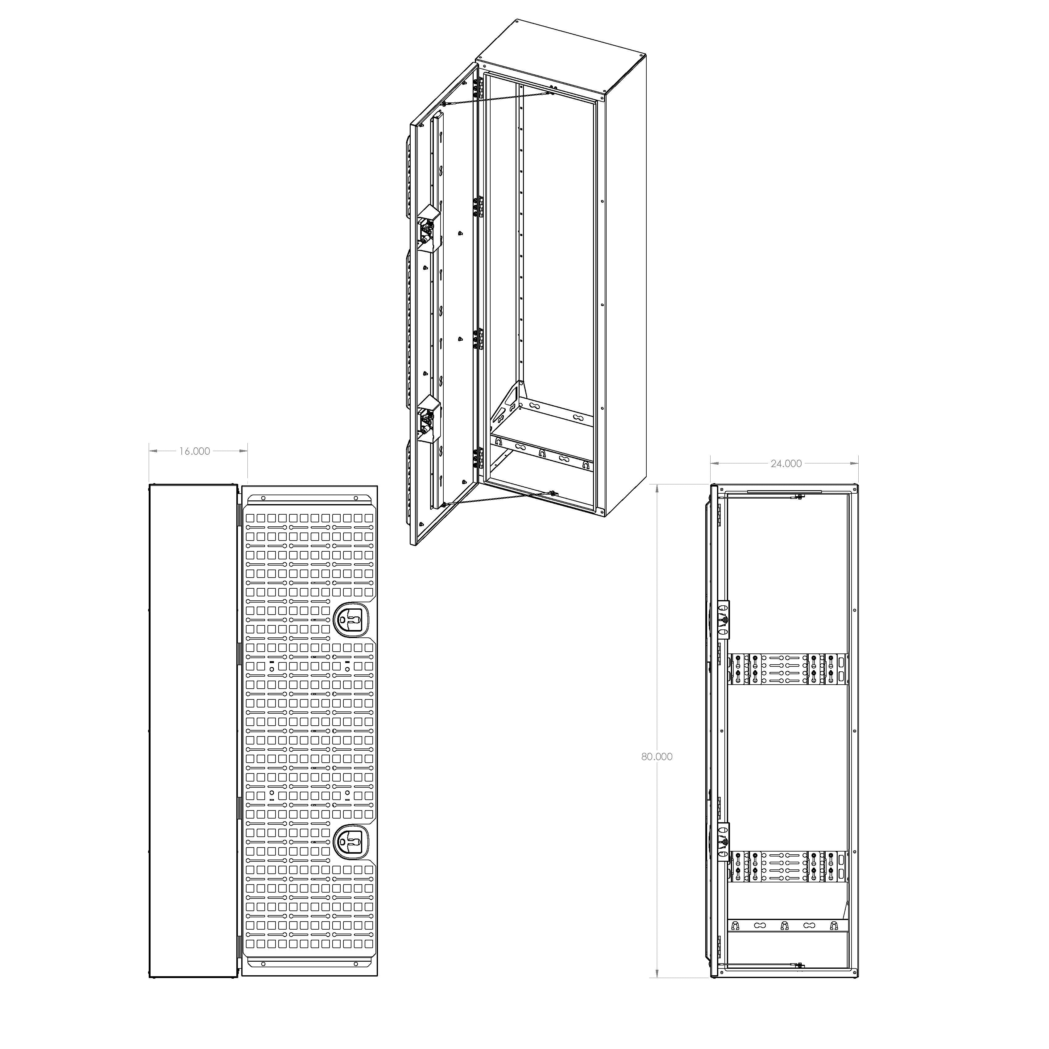 RB Components Large Rear Door Ski Box - Tall Exterior Storage