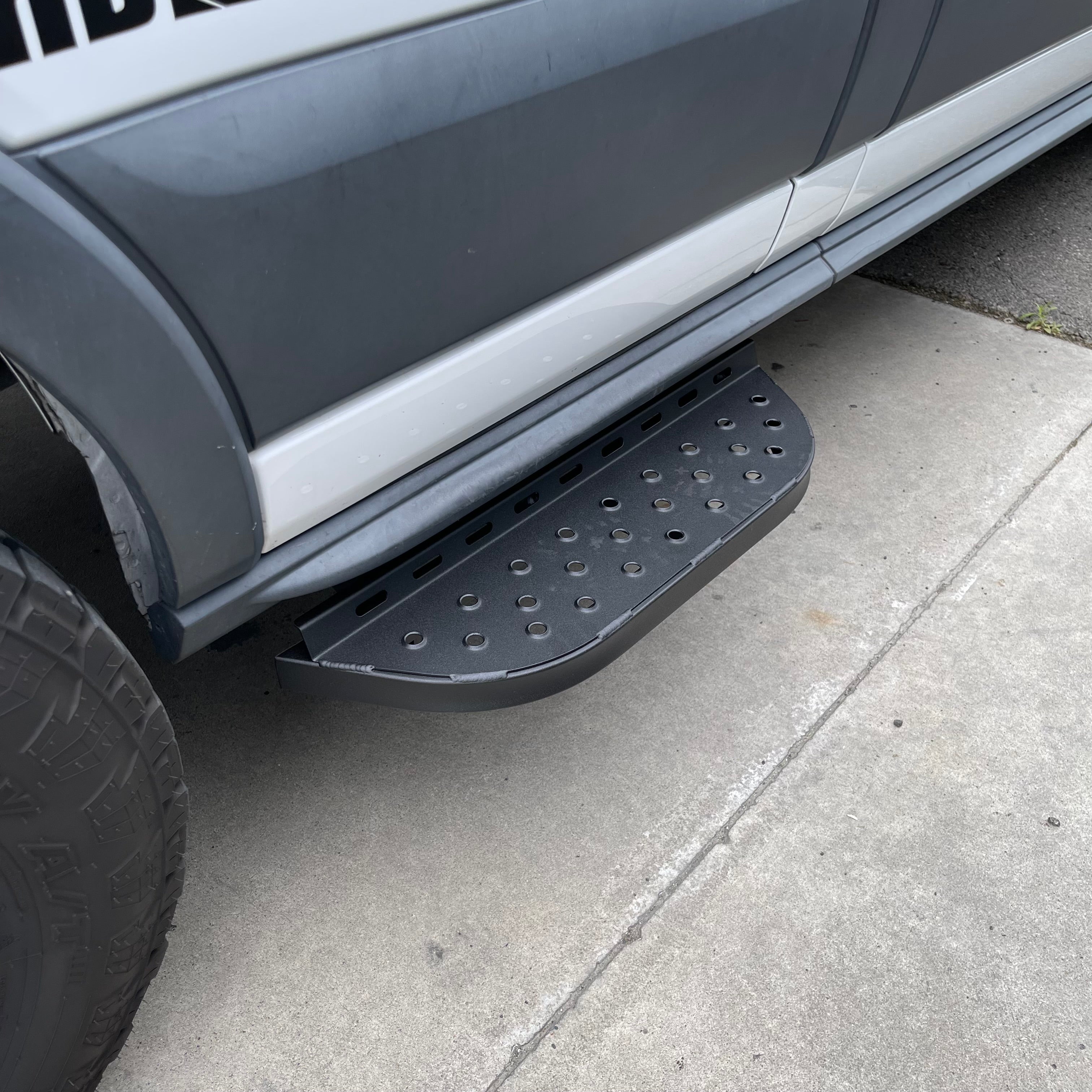 RB Components Ford Transit Side Steps - Driver Short Passenger Long