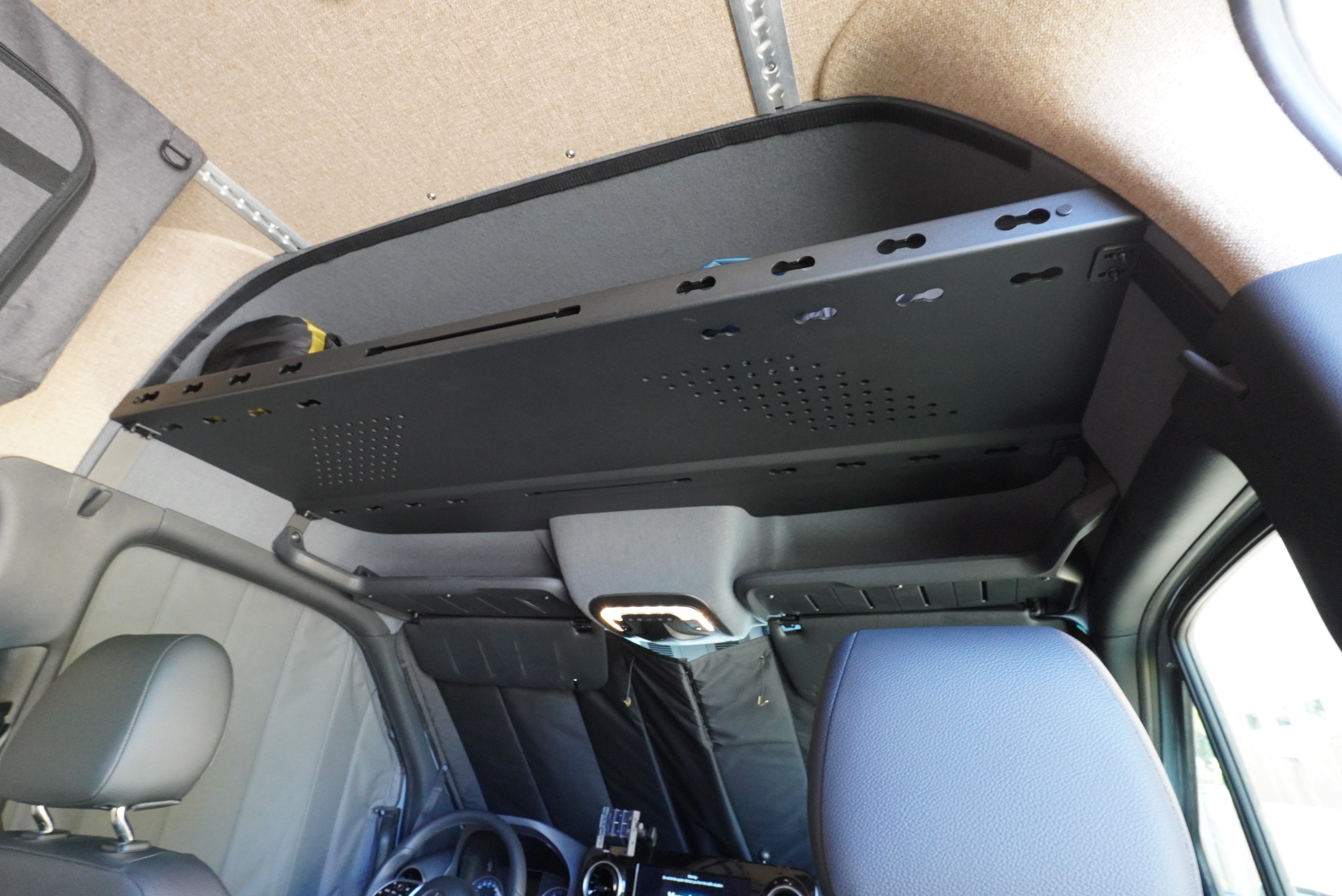 WHITE TOP ADVENTURES® SPRINTER L-TRACK HEADLINER OVERHEAD STORAGE SHELF (2019+)