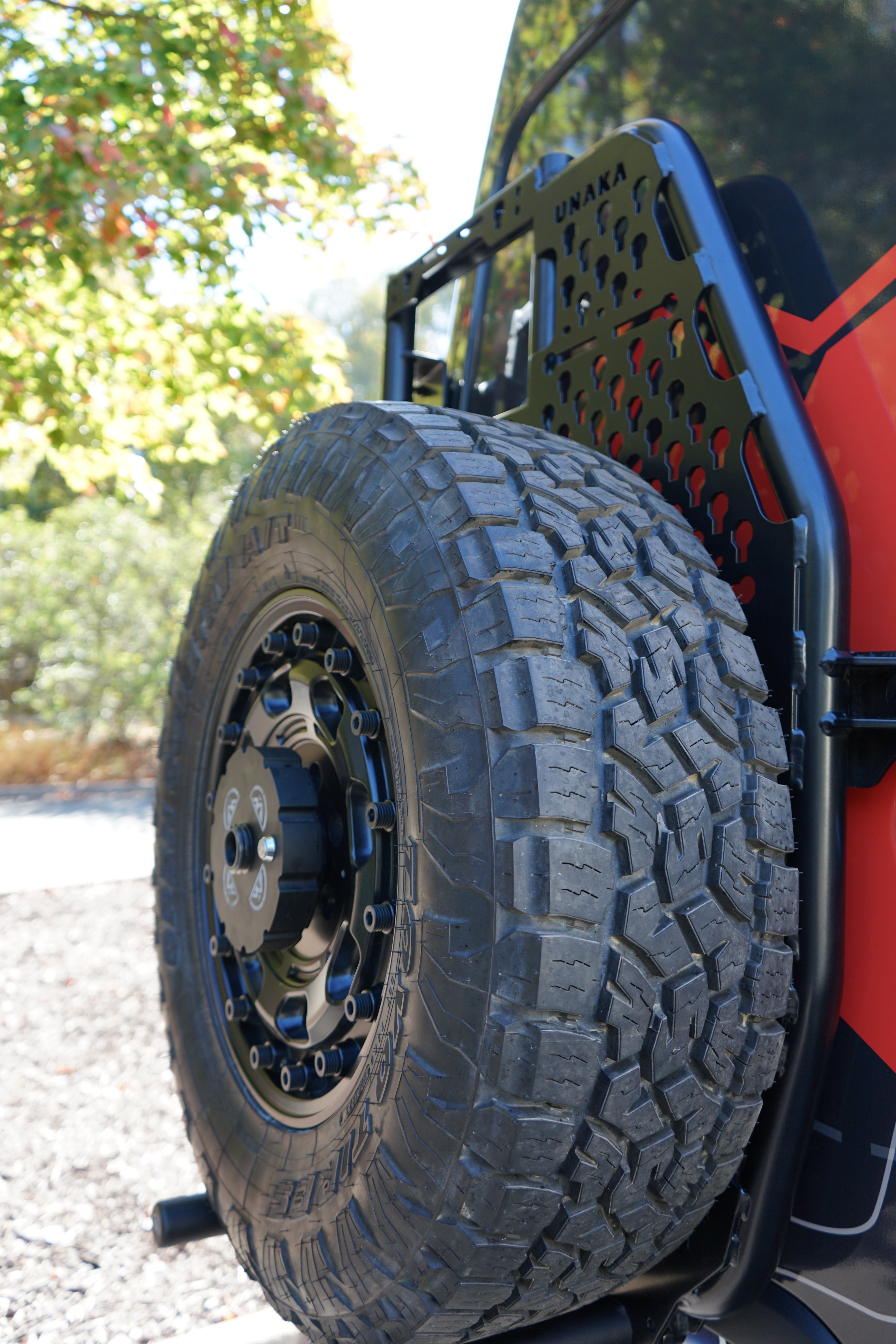 Unaka Gear Co. Rear Ladder System - Tire Carrier - Exterior Roof Access