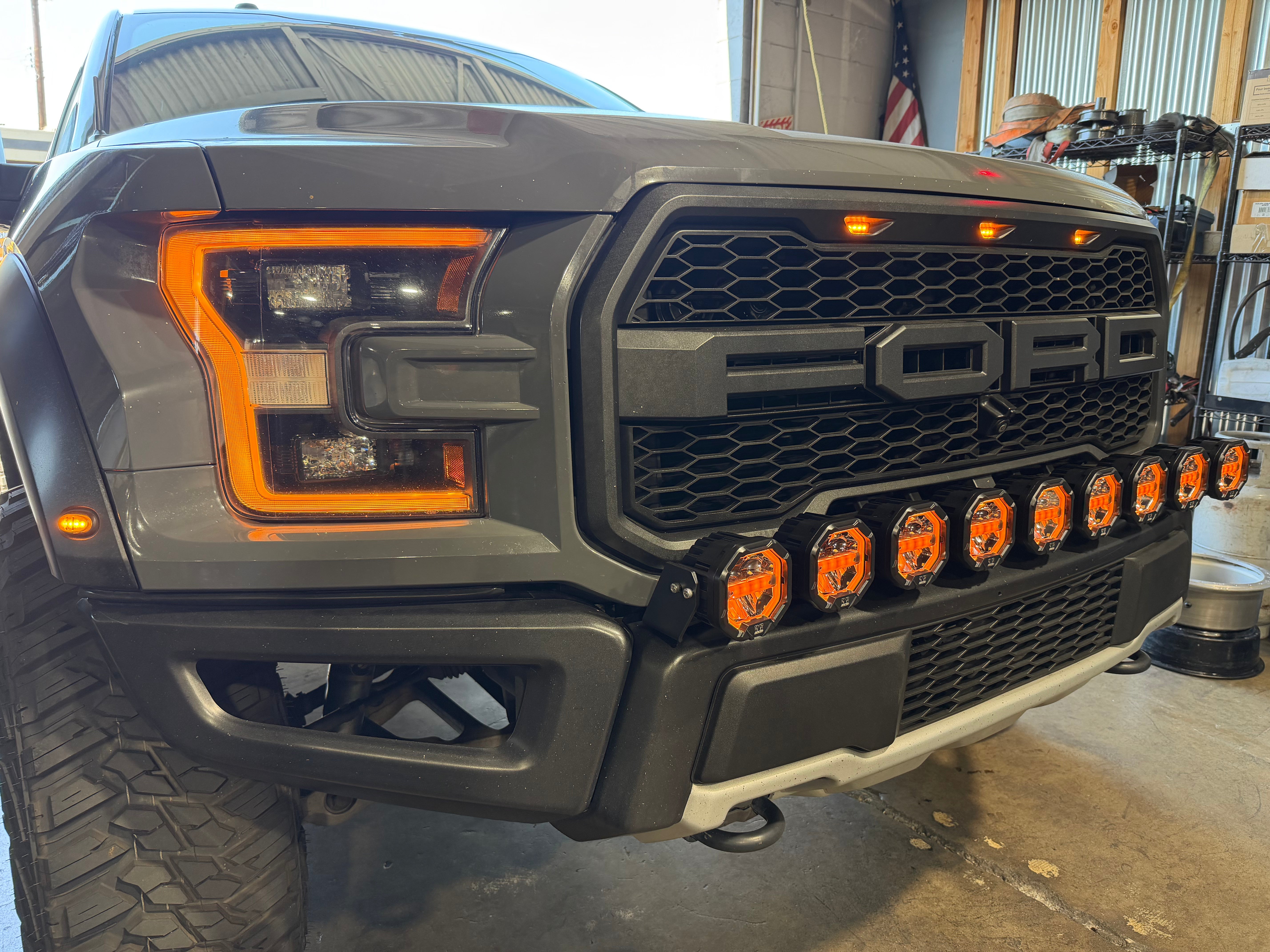 GGLighting 9 Light U-Con Interlocking Off Road LED Pod With Amber or White DRL Running Light - 9-Pod Modular Light System