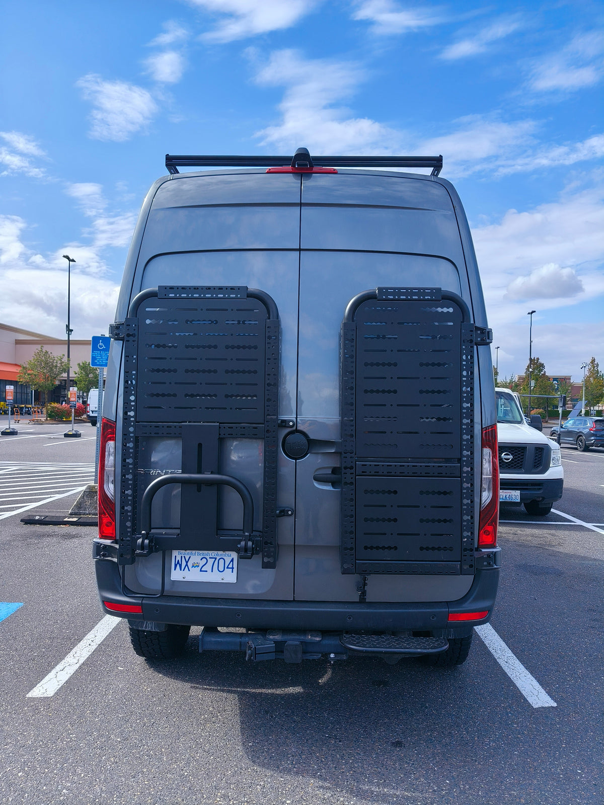 Sprinter Rear Door Aluminum Gear Rack - No Drill
