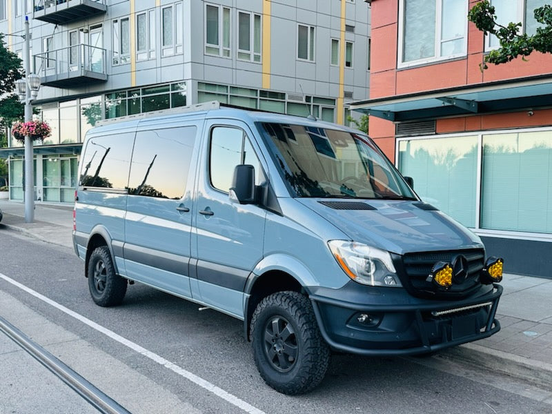 WHITE TOP ADVENTURES® SPRINTER 144" LOW ROOF STEALTH ROOF RACK SYSTEM