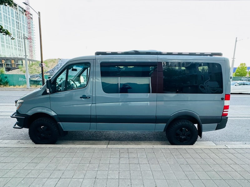 WHITE TOP ADVENTURES® SPRINTER 144" LOW ROOF STEALTH ROOF RACK SYSTEM