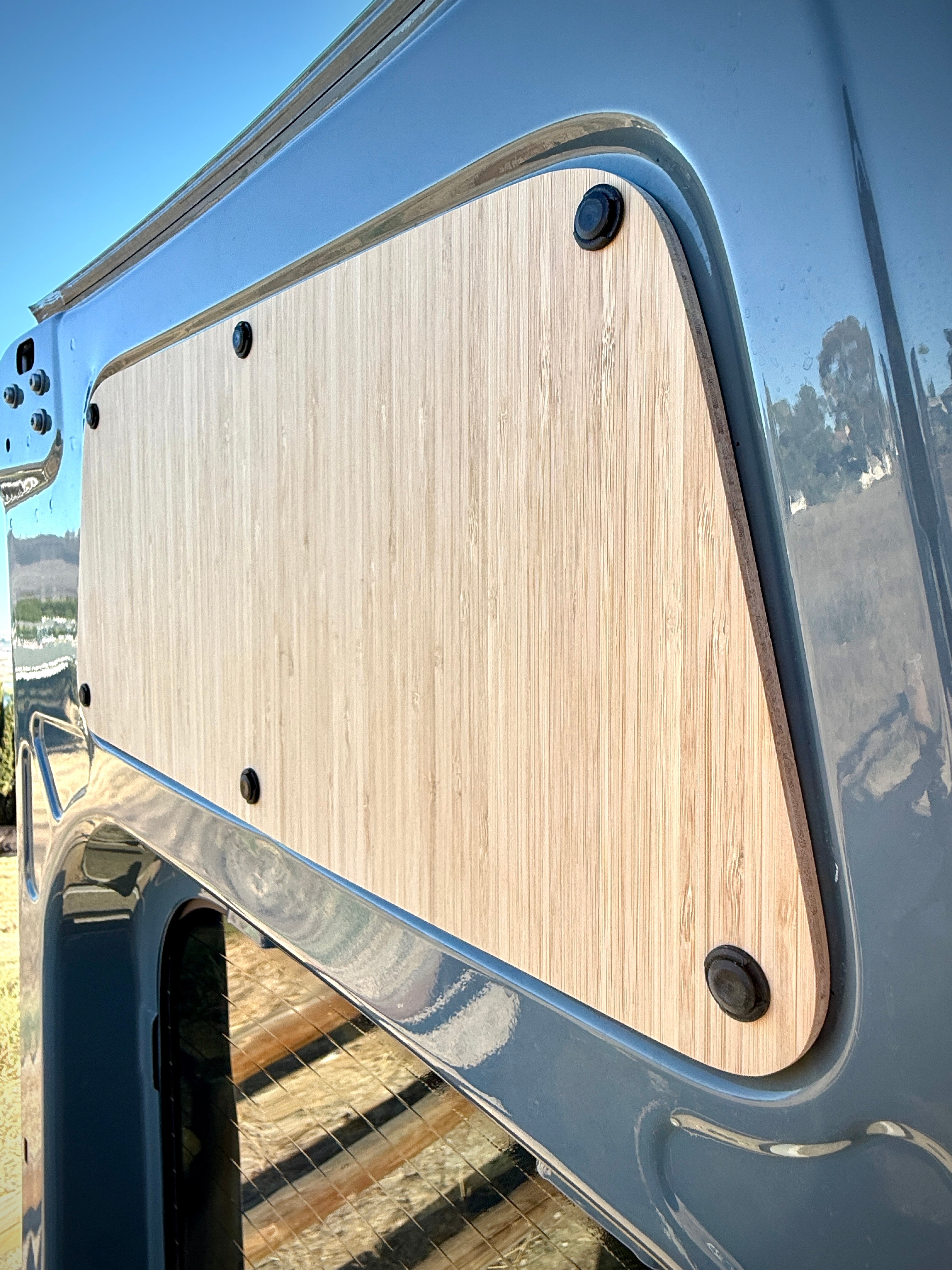 Sandy Vans Sprinter Upper Rear Door Panels (Amber Bamboo)
