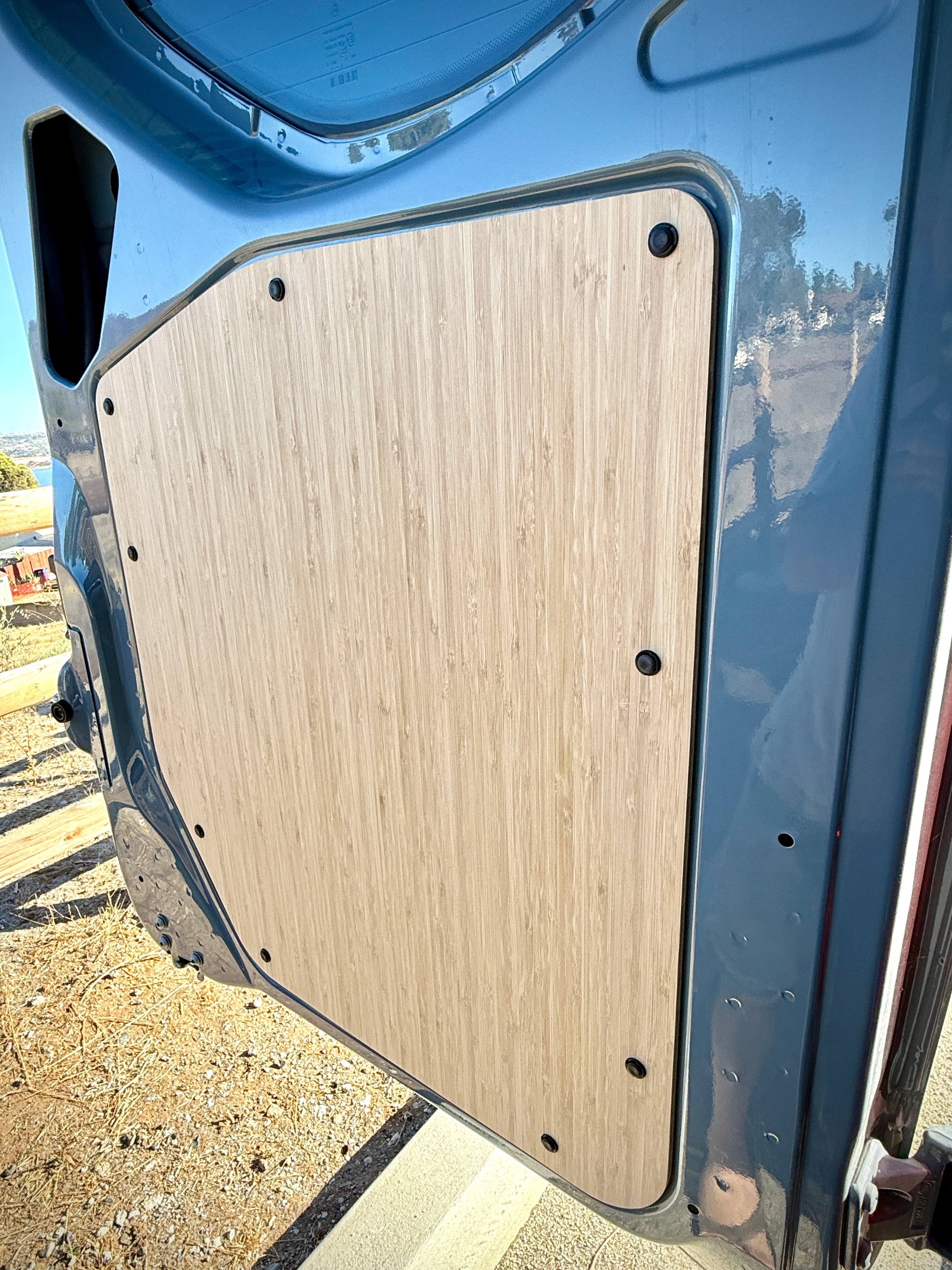 Sandy Vans Sprinter Lower Rear Door Panels (Amber Bamboo)