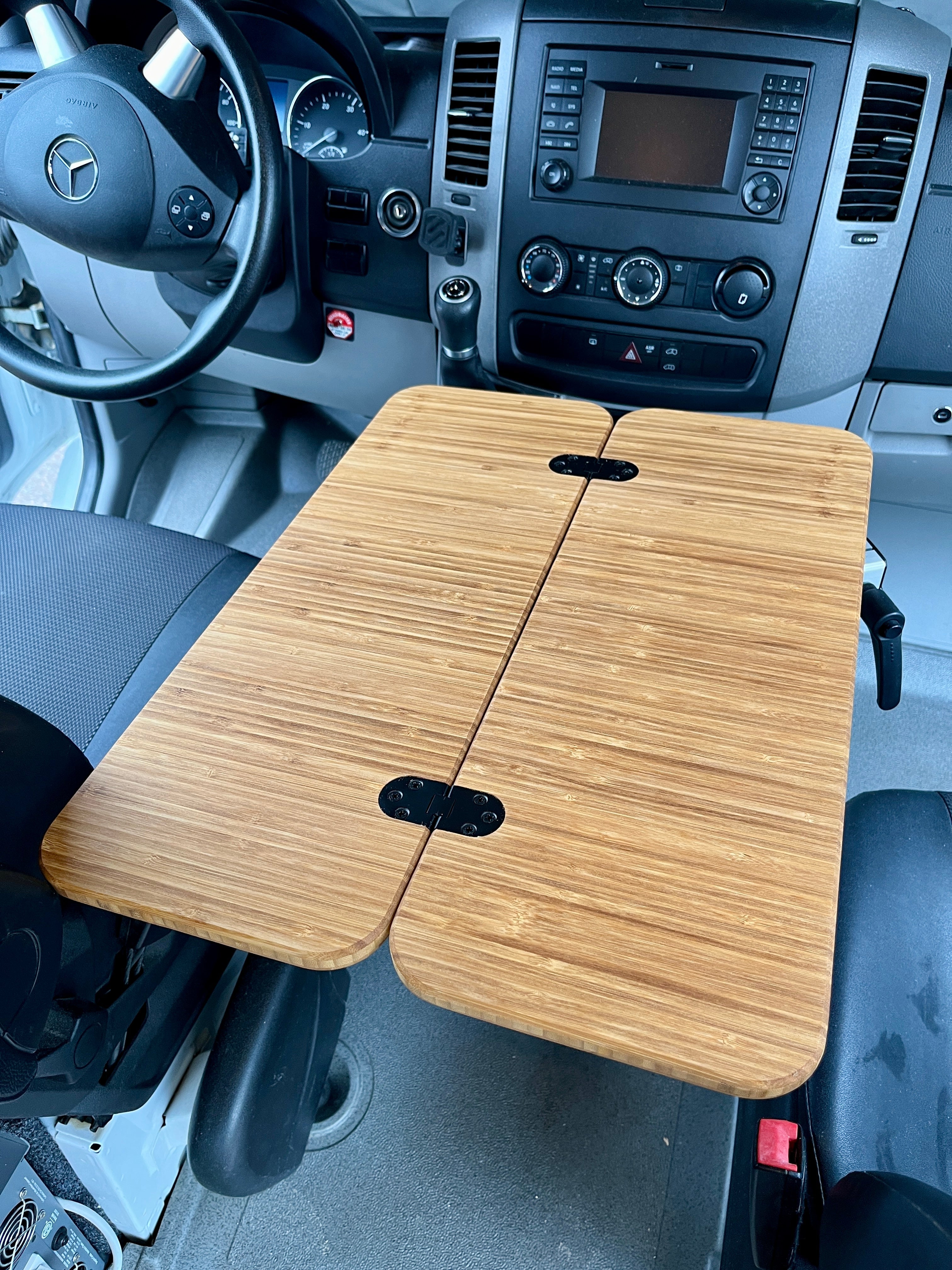 Slim Half Folding Bamboo Lagun Table 1/2" Thick For Camper Vans and RVs